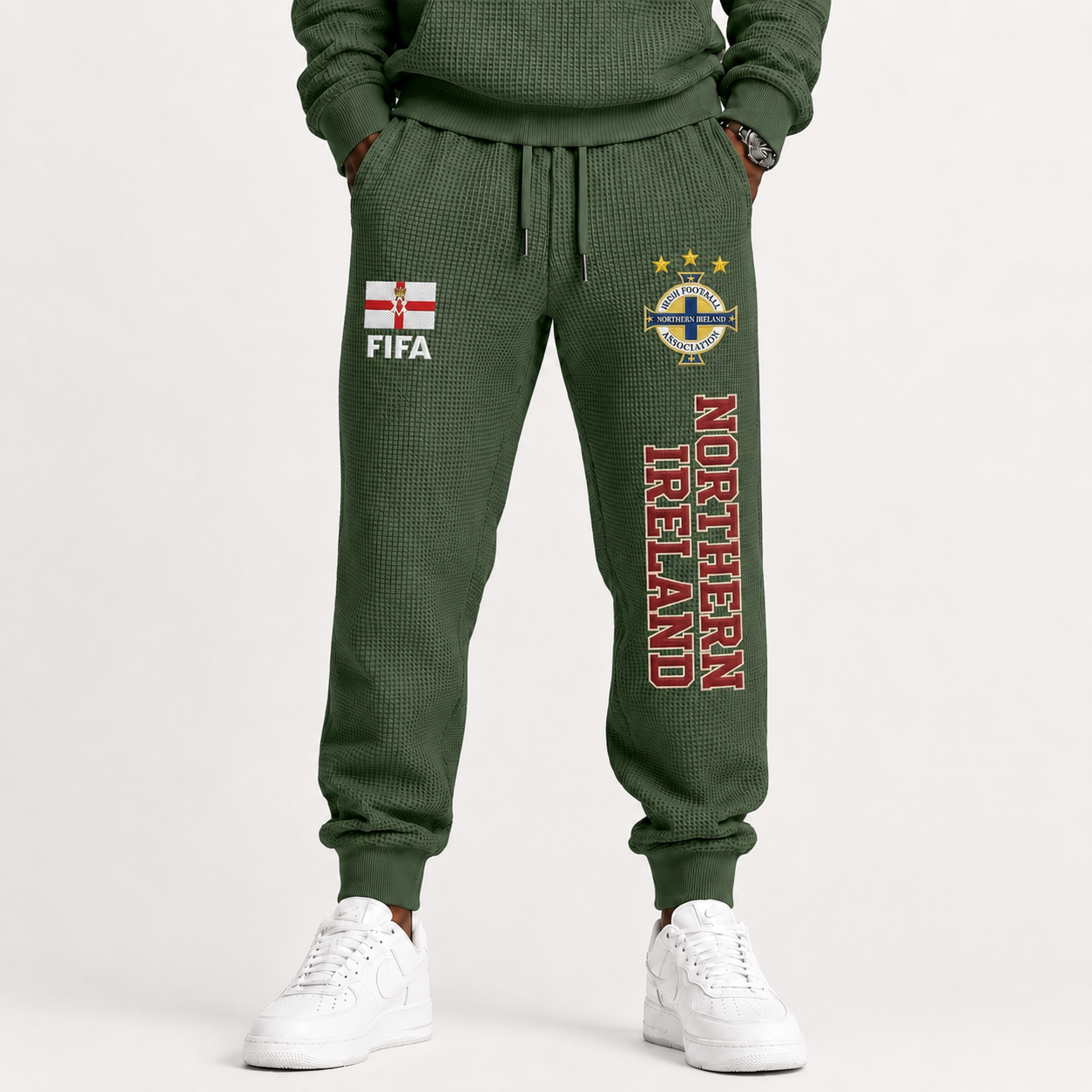 FIFA 2026 Northern Ireland Printed Waffle Football Fan Pants