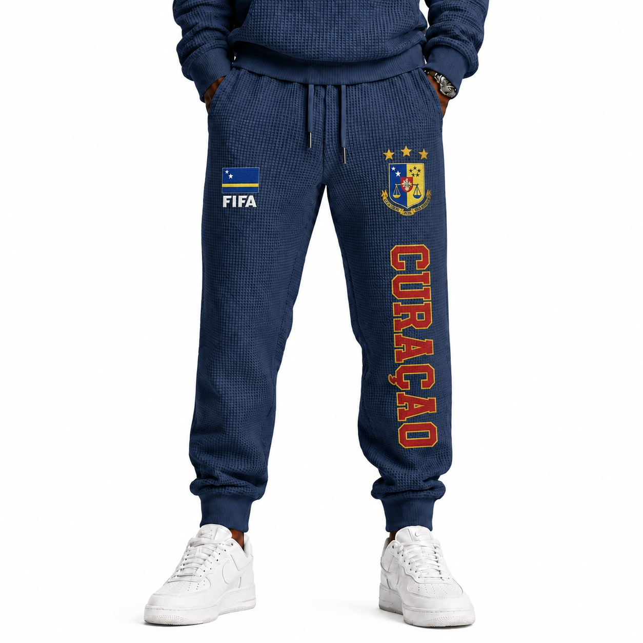 FIFA 2026 Curaçao Printed Waffle Football Fan Pants