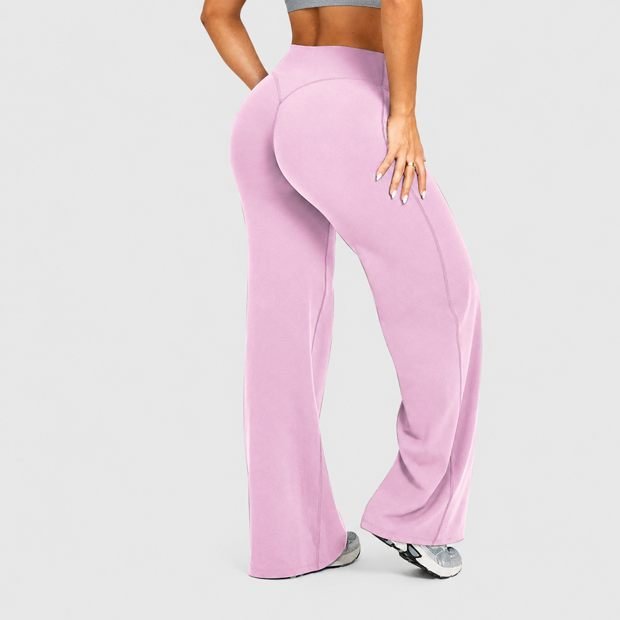 Casual Comfortable Wide Leg Knitted Sports Pant For Women