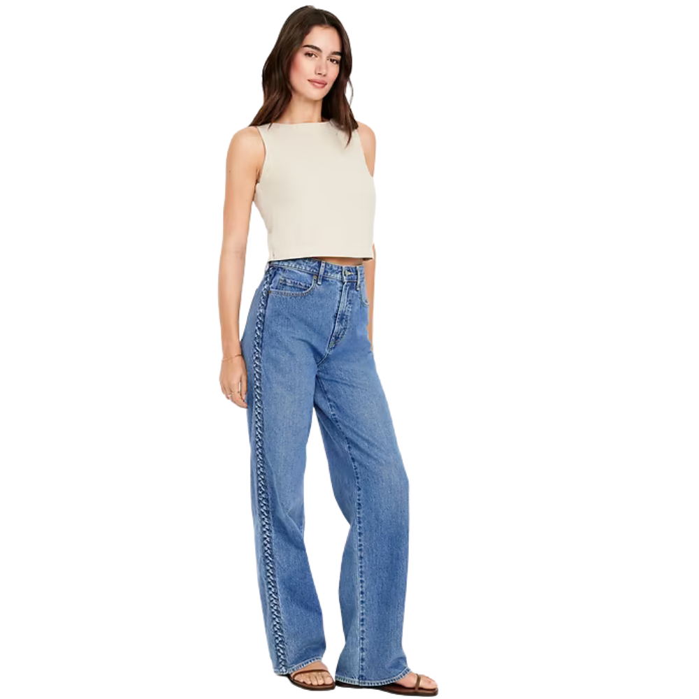 High Rise Straight Cut Wide Leg Jeans-My Comfy Pant