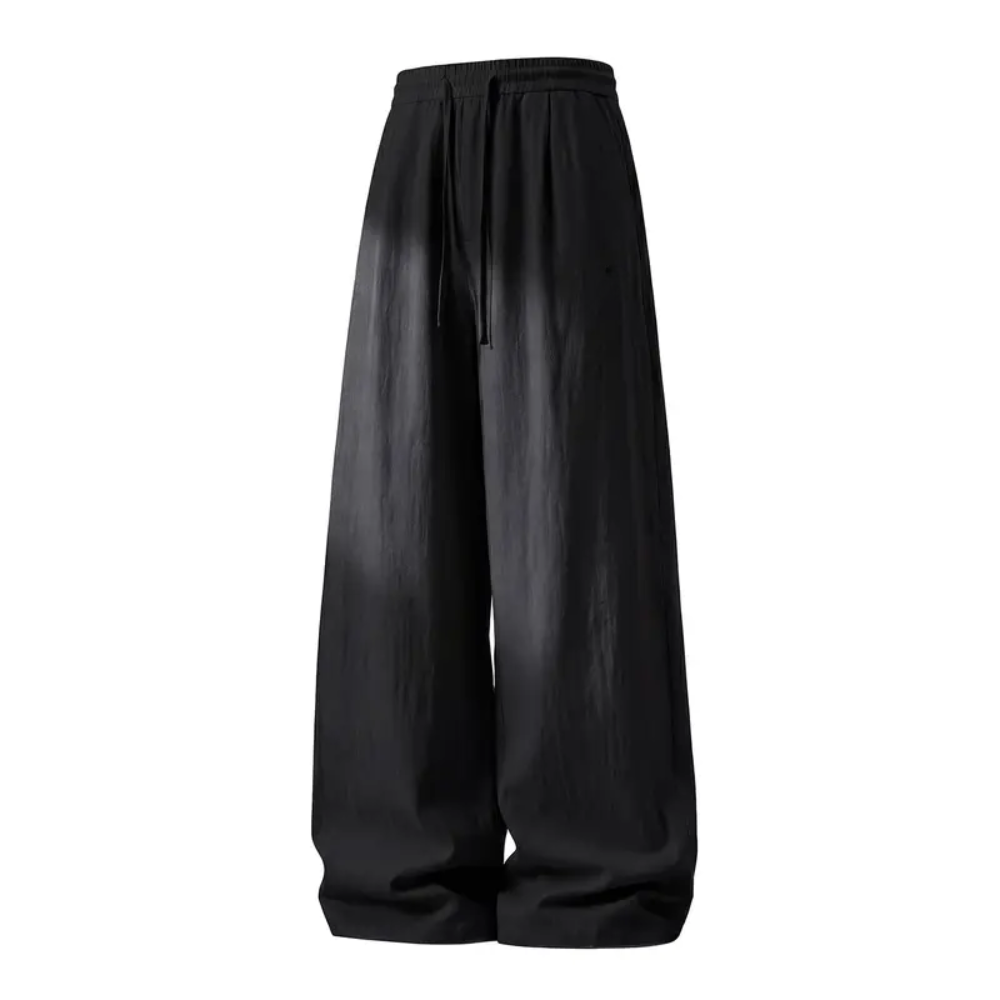 Lightweight Wide Fit Trousers With Adjustable Drawstring For Men