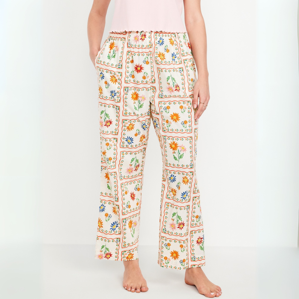 High Waisted Poplin Pajama Pant