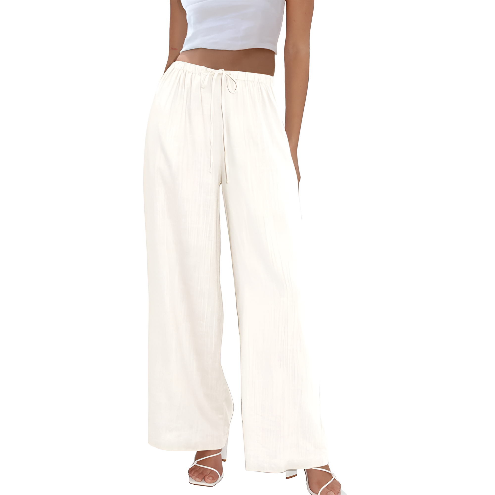 Women Cotton Linen Wide Leg Pants