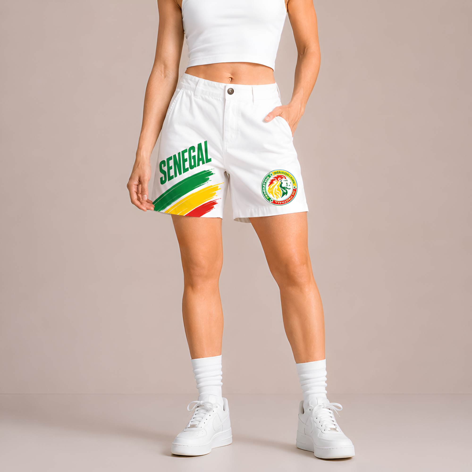 World Cup 2026 Senegal Football Fan Printed Twill Shorts