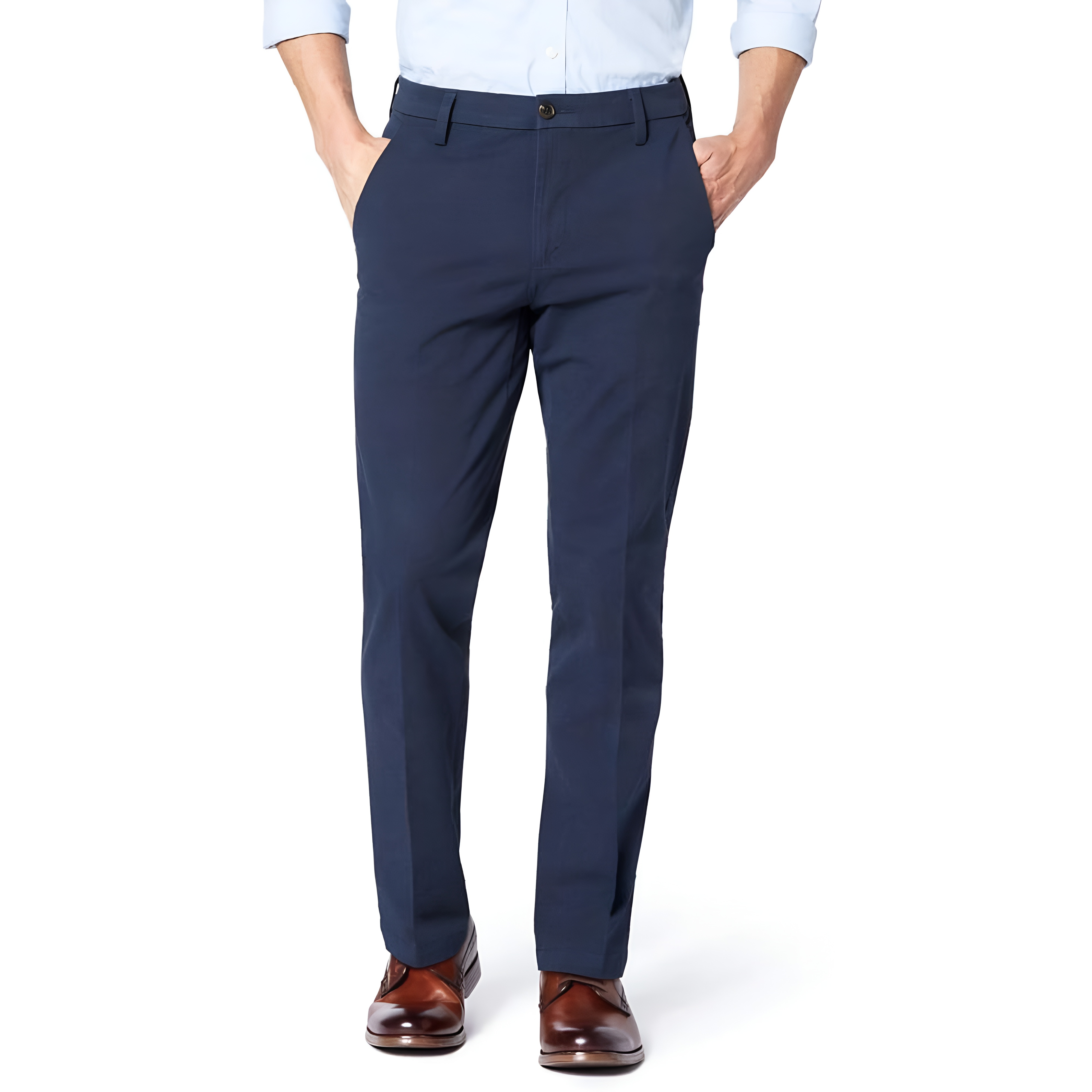 Slim Fit Casual Pants With Flex Comfort And Zipper Closure For Men