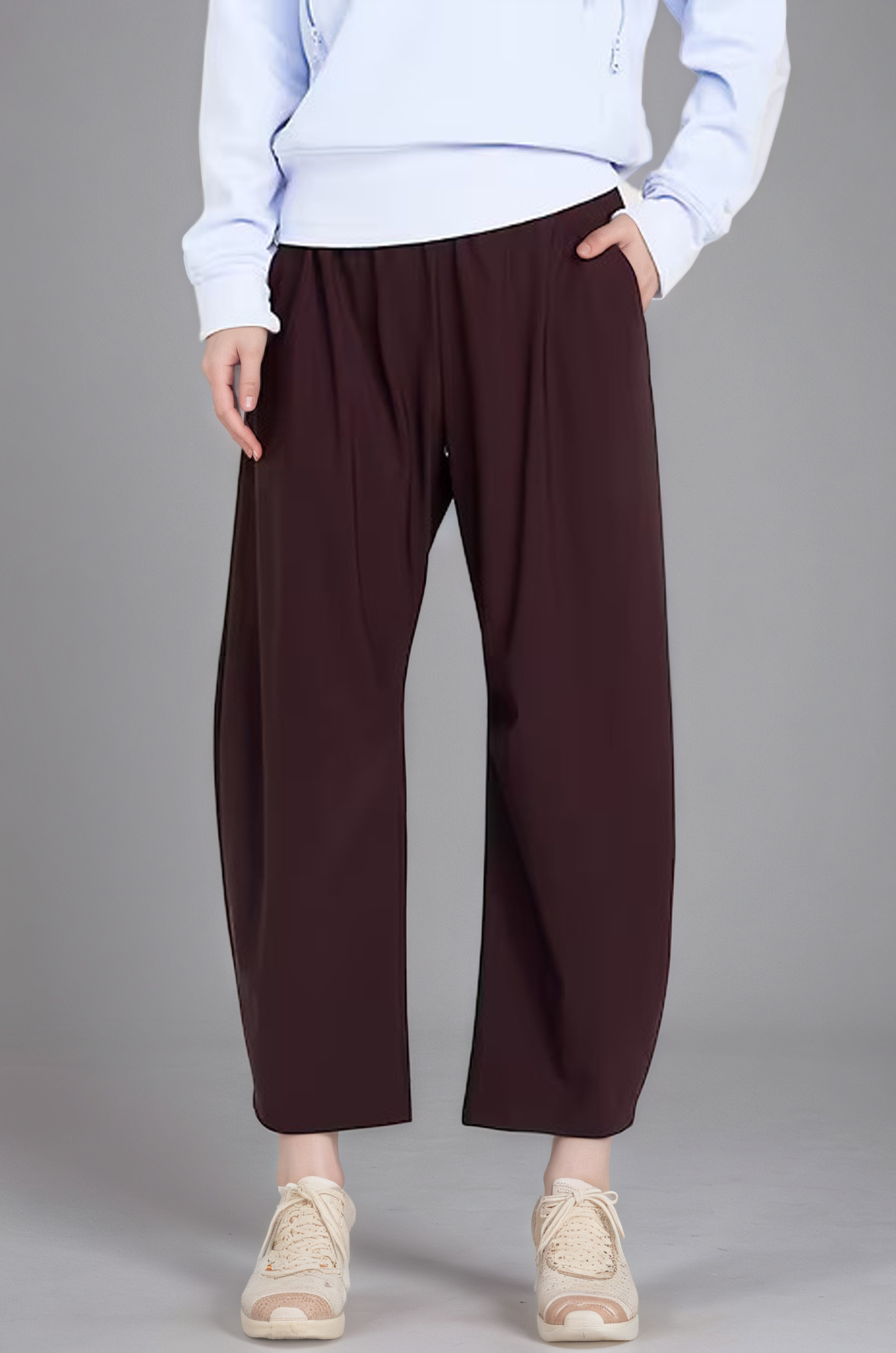 High-Waisted SleekTech Barrel Ankle Pants-My Comfy Pant