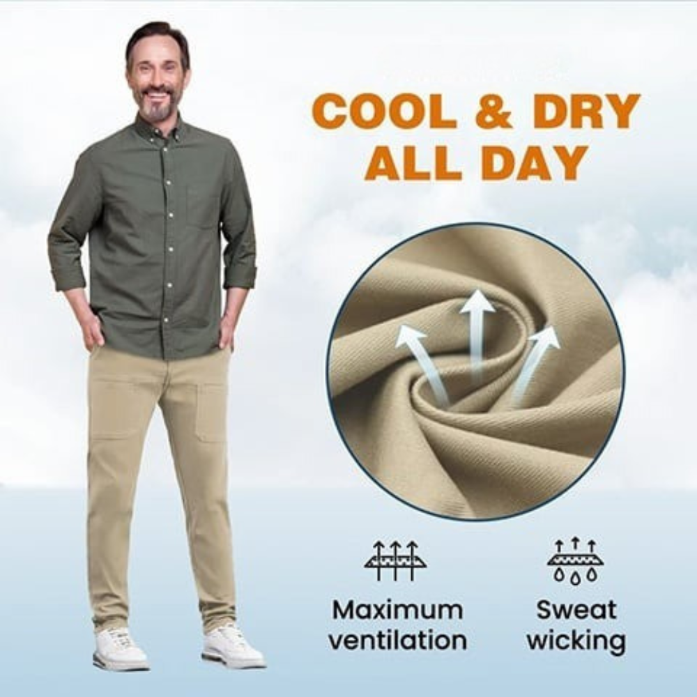 Stretch Cargo Pants With Six Pockets And Quick Dry Fabric-My Comfy Pant