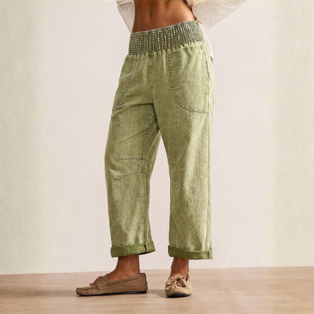 Vintage Themed Casual Long Trousers For Women