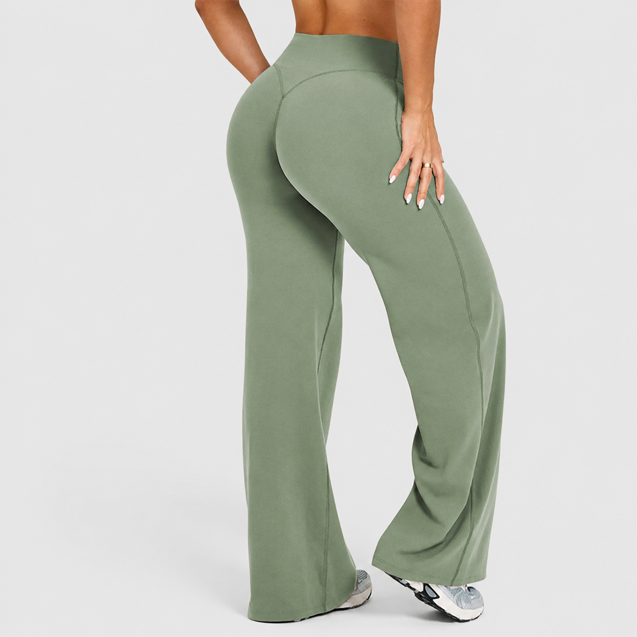 Casual Comfortable Wide Leg Knitted Sports Pant For Women