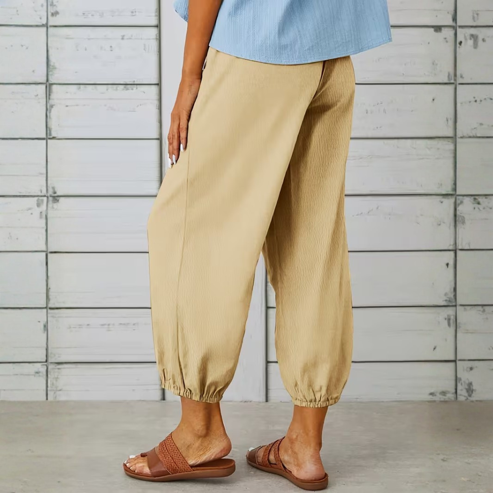 Casual Loose Drawstring Capri Pants For Women