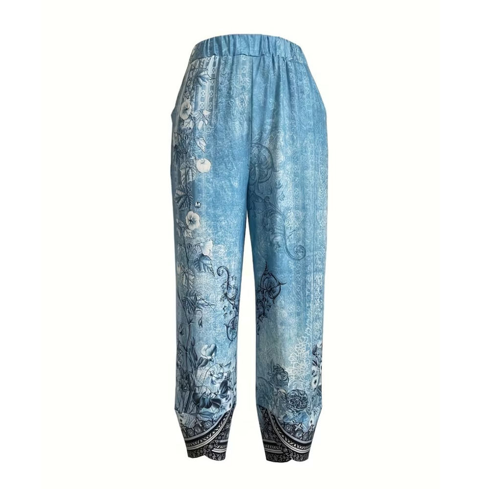 Vintage Themed Floral Capri Pants For Women
