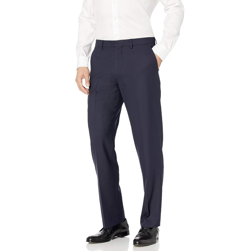 Classic Fit Dress Pants With Wrinkle Resistant Stretch For Men