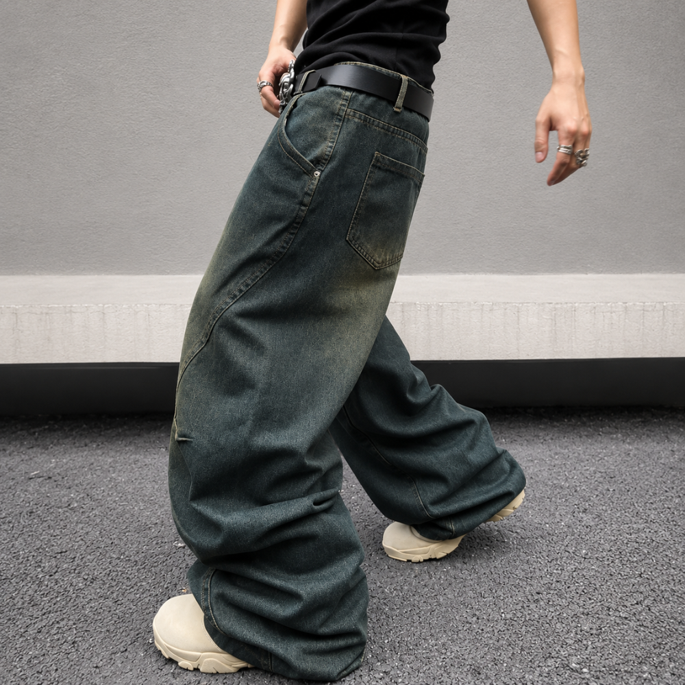 Structured Saturated Wide Cut Streetwear Pants