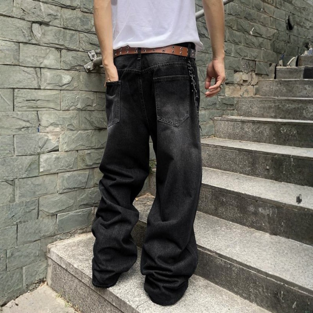 Structured Saturated Wide Cut Vintage Pants