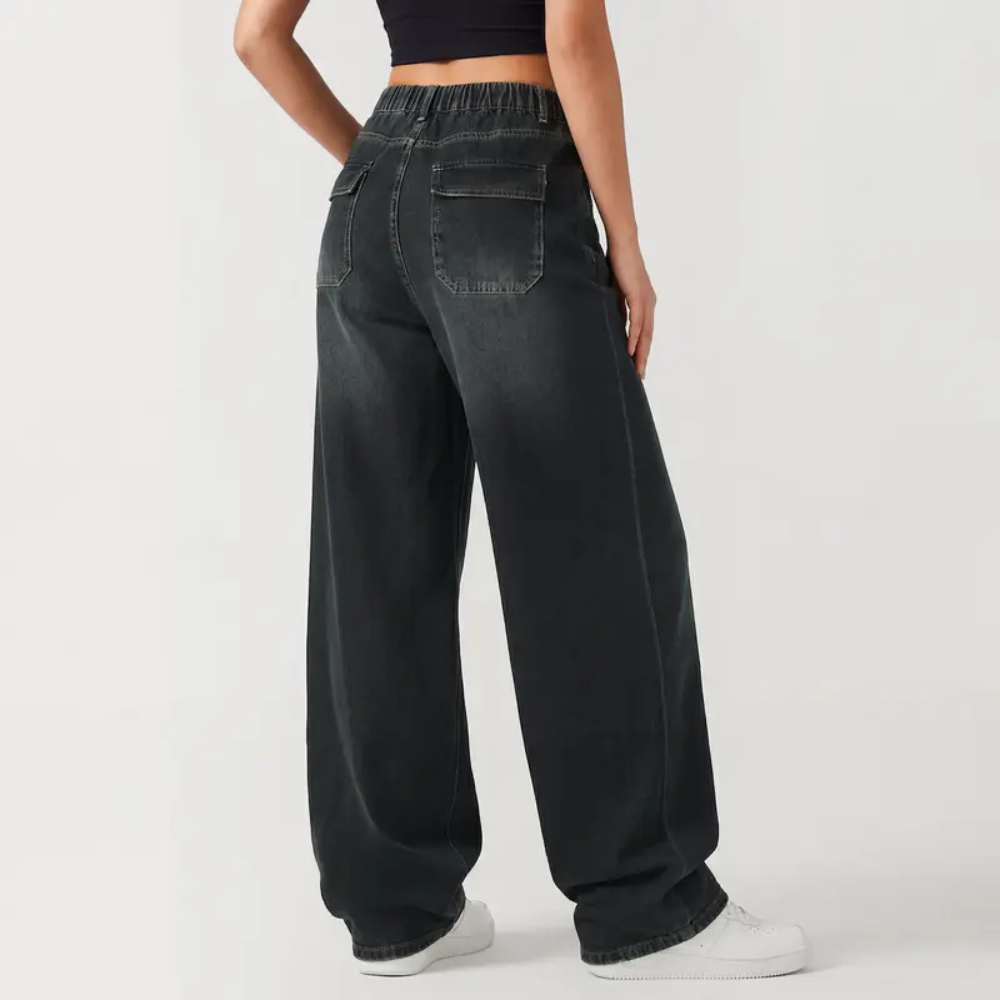 Wide Fit Baggy Jeans With Pockets For Women