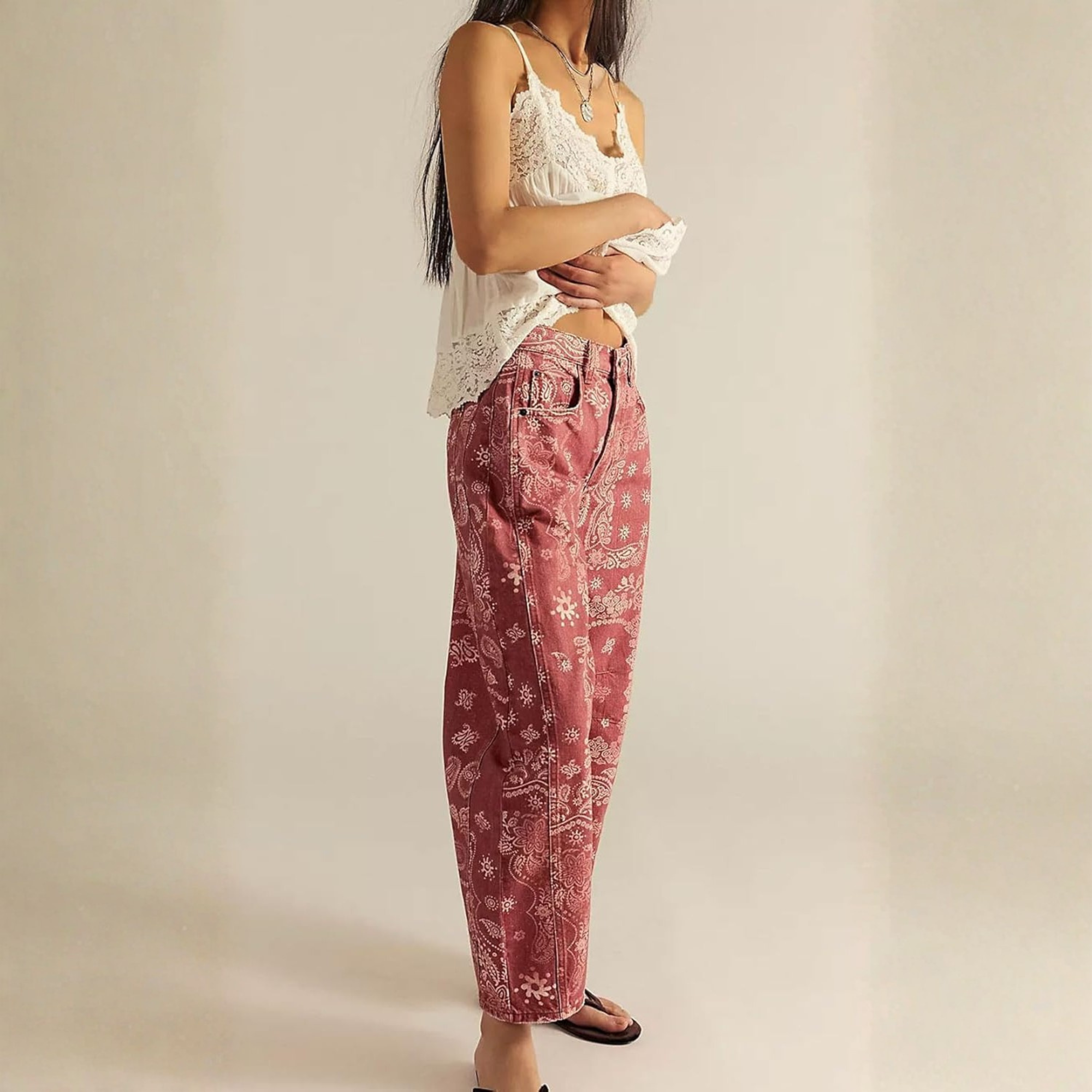 Striped Wide Leg Baggy Barrel Jeans for Women Y2K