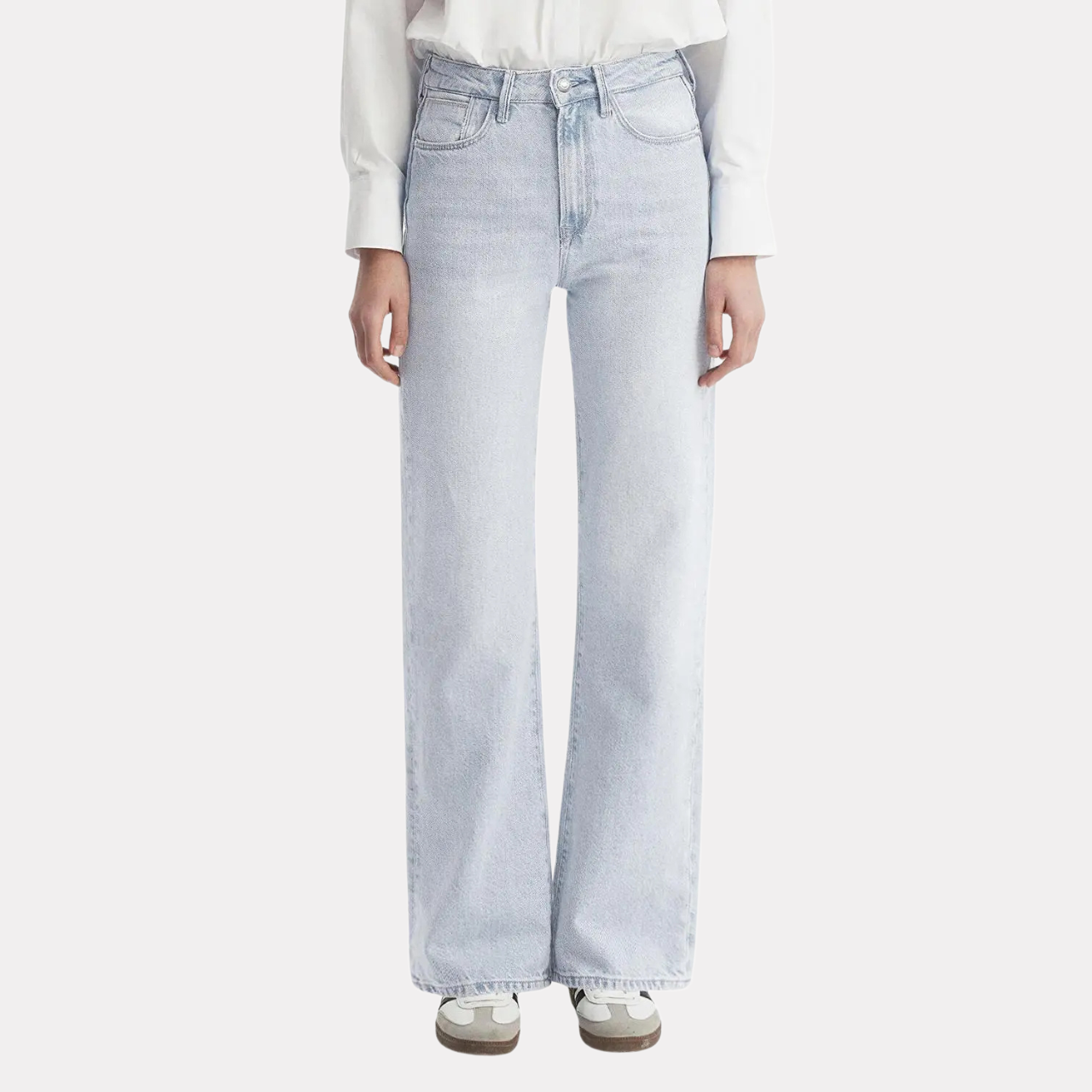 High Rise Wide Fit Stretchy Jeans With Multi Pockets For Women
