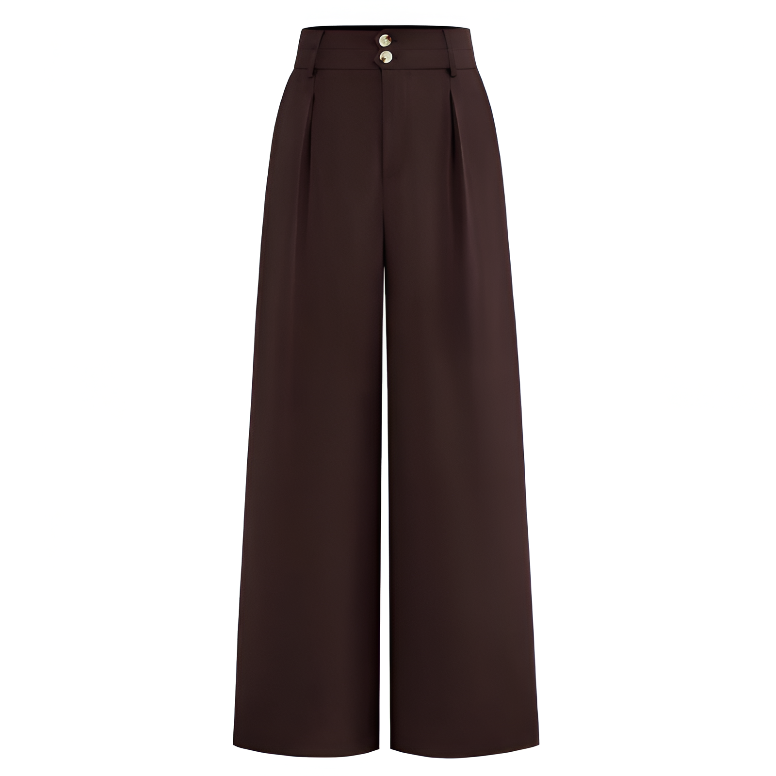 Women Wide Leg Dress Pants 2026 High Waisted Button Pleated Business Casual Trousers Office Work Palazzo PantsWide Fit High Rise Button Pleated Trousers For Women  - Image 7