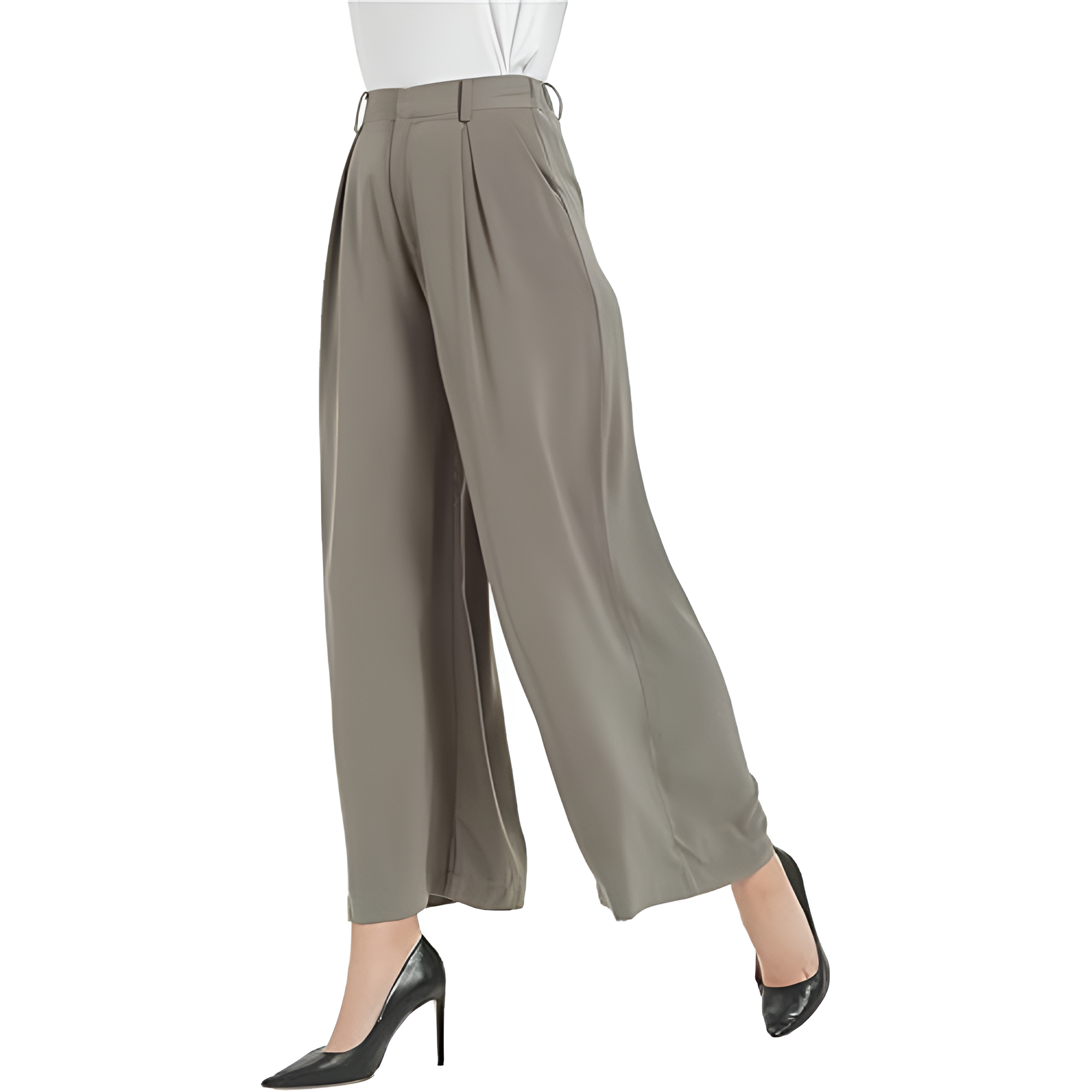 Women High Waist Casual Wide Leg Long Palazzo Pants Trousers Regular Size