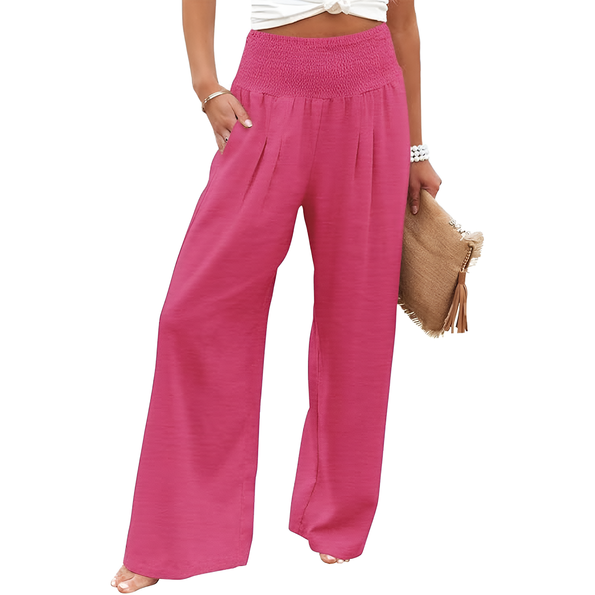 Casual High Rise Palazzo With Pocket For Women