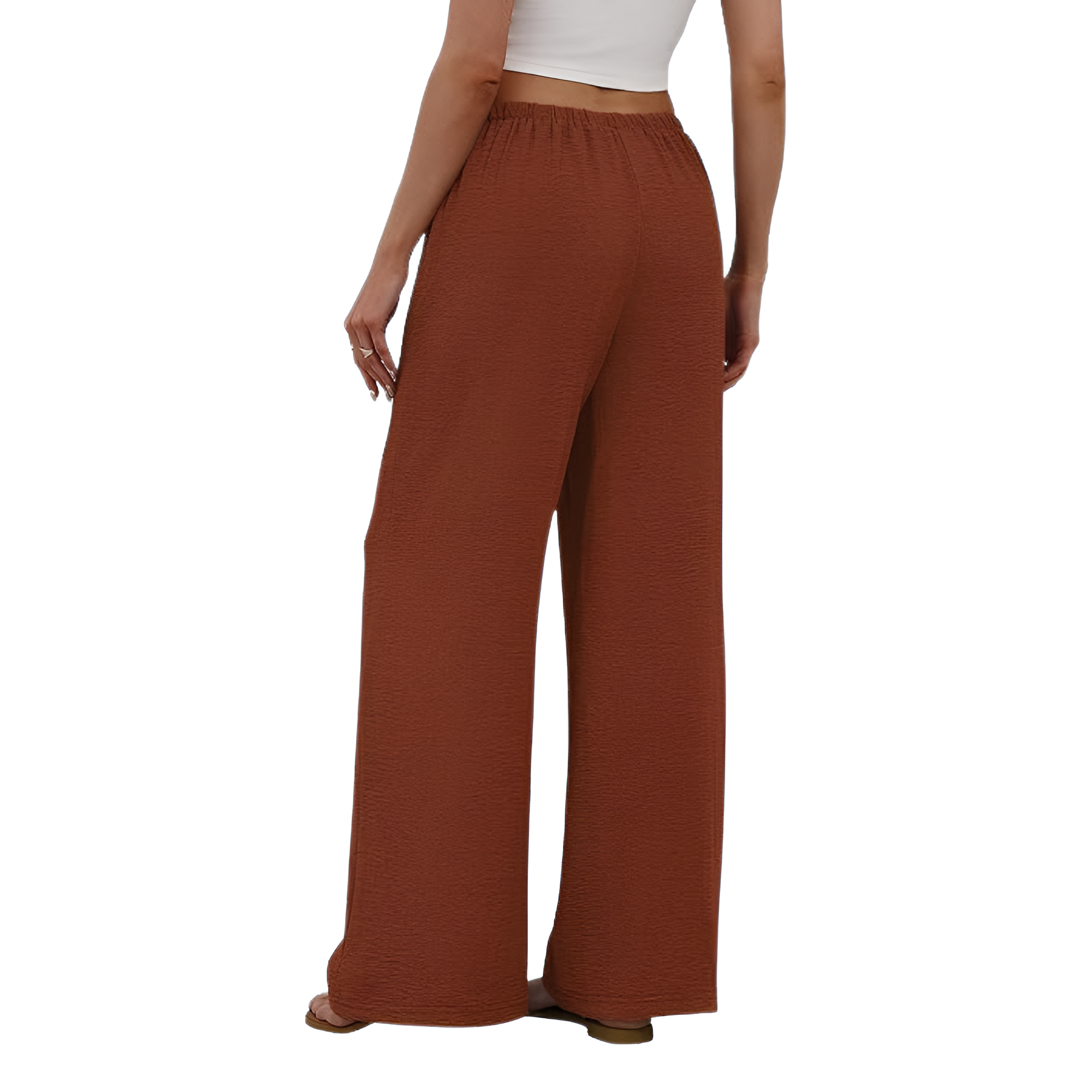 Wide Fit Flowy Palazzo Pants With Pockets For Women