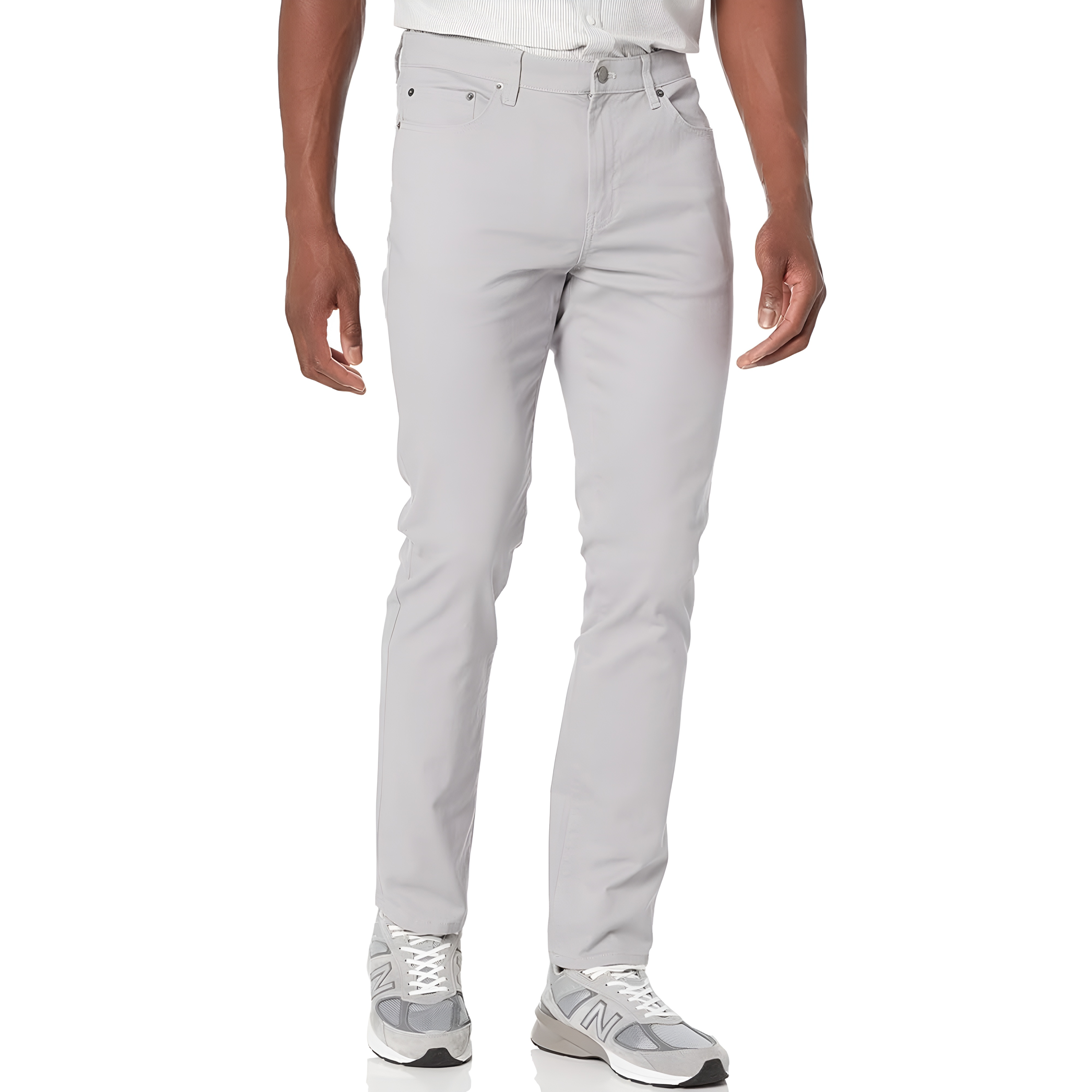 Stretch Twill Slim Fit Casual Pants With Five Pocket Design For Men