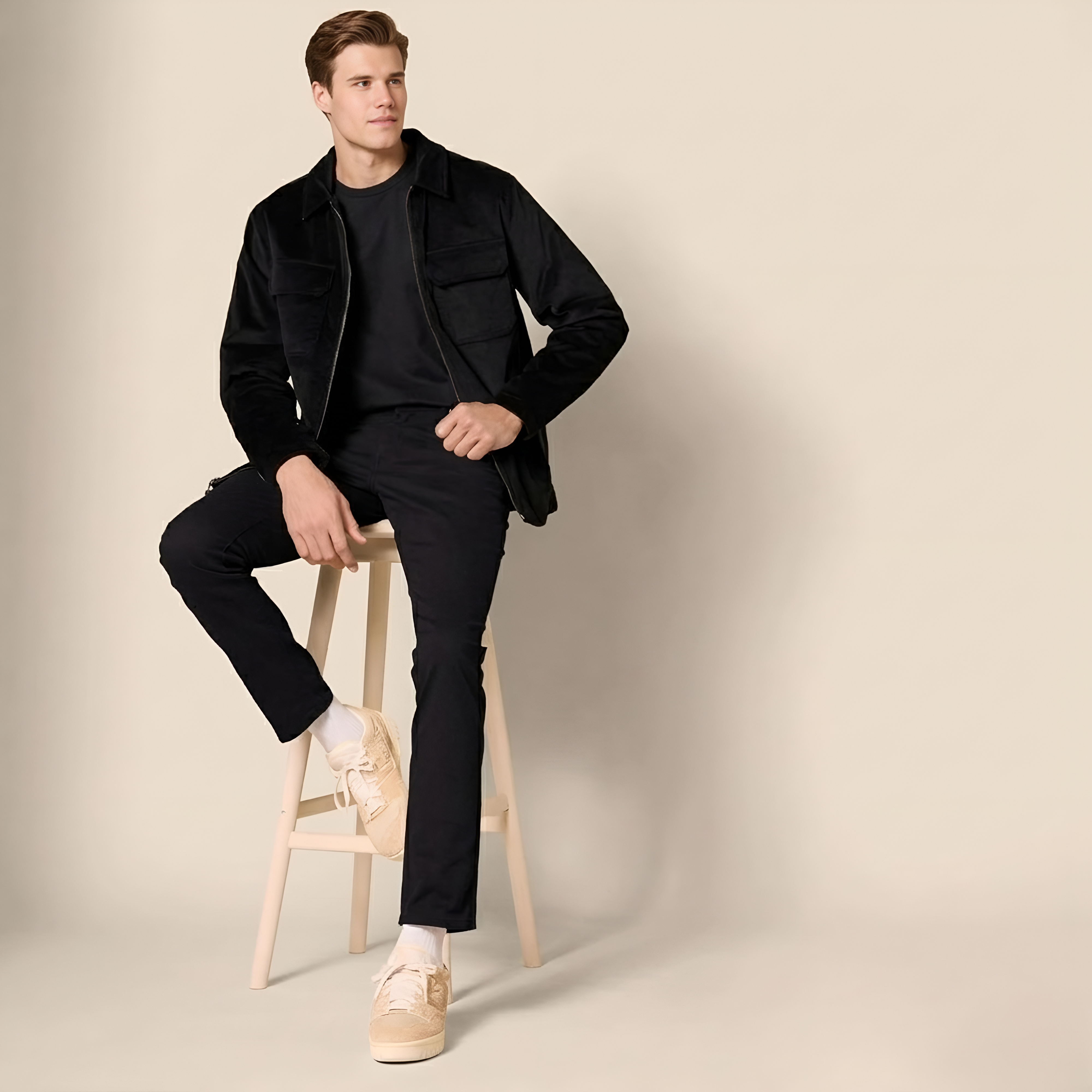 Stretch Twill Slim Fit Casual Pants With Five Pocket Design For Men