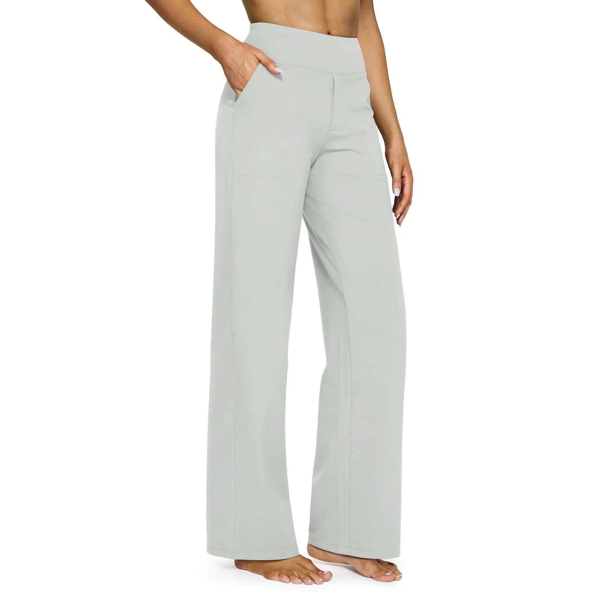 Women High Waist Yoga Pants Soft Stretch Casual Sweatpants With Pockets