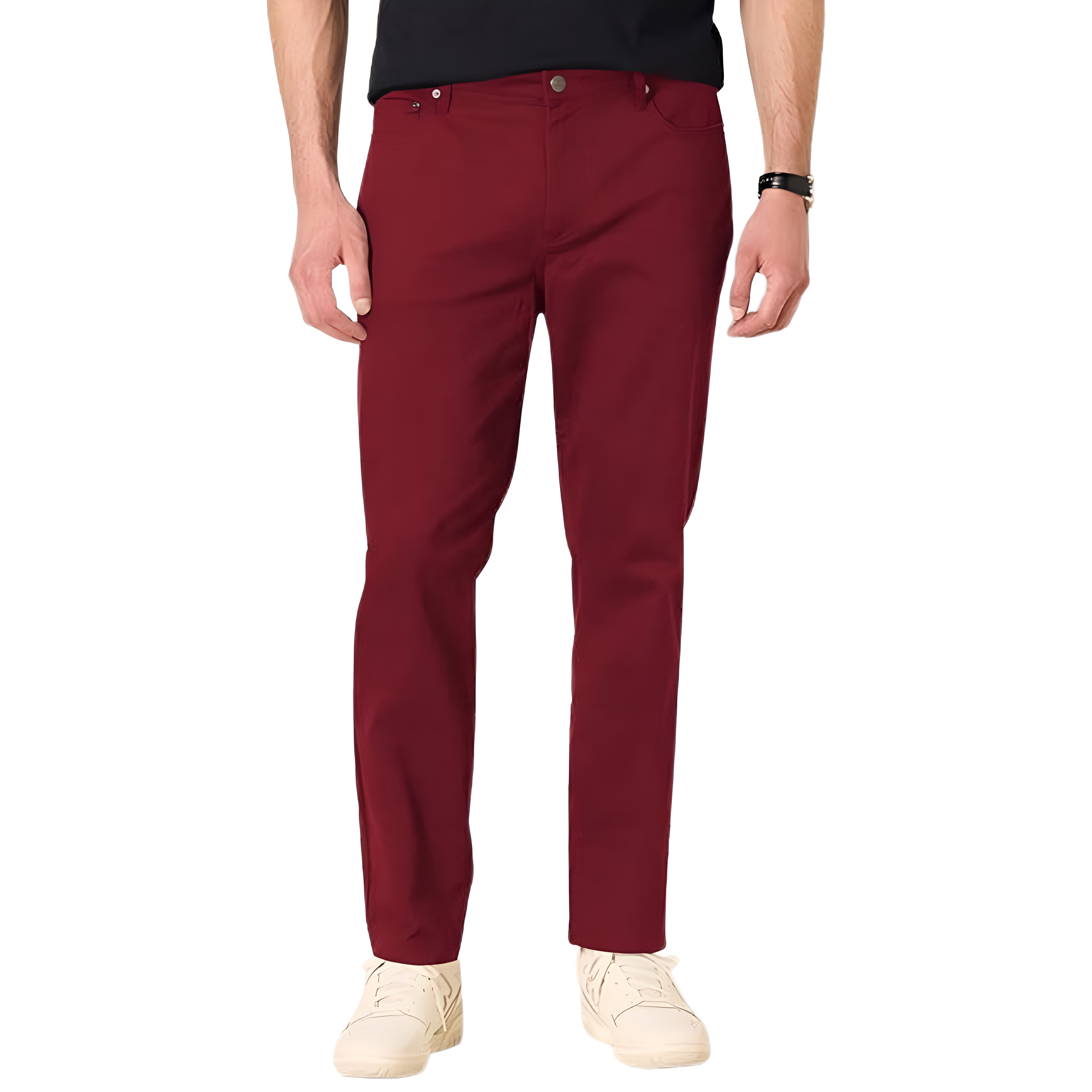 Stretch Twill Slim Fit Casual Pants With Five Pocket Design For Men