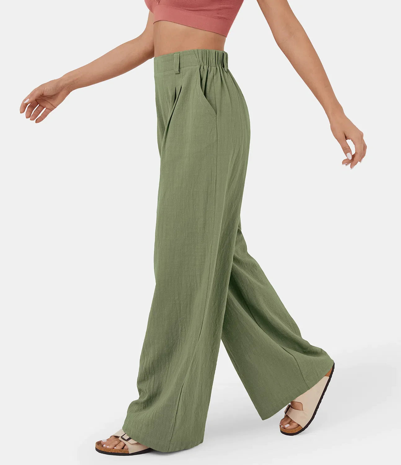 Flowy Solid Palazzo Pants With Side Pockets-My Comfy PantFlowy Solid Palazzo Pants With Side Pockets - Image 17