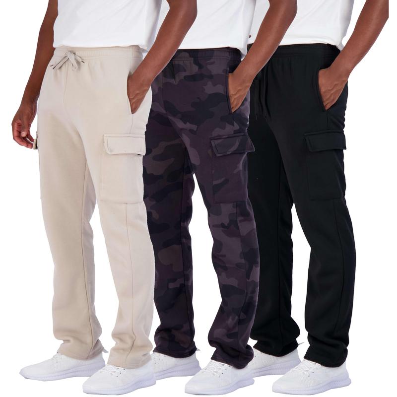 Pack of 3 Tech Fleece Cargo Sweatpants with Multi-Pocket Design for Men