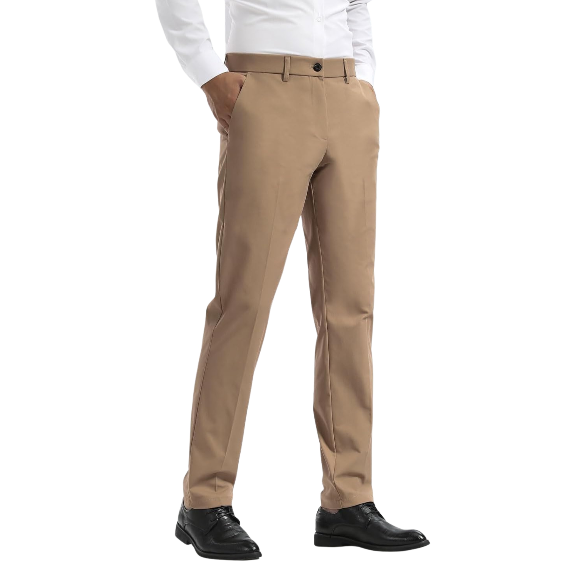 Men's Slim Fit Dress Pants Stretch Khaki Pants Wrinkle Free