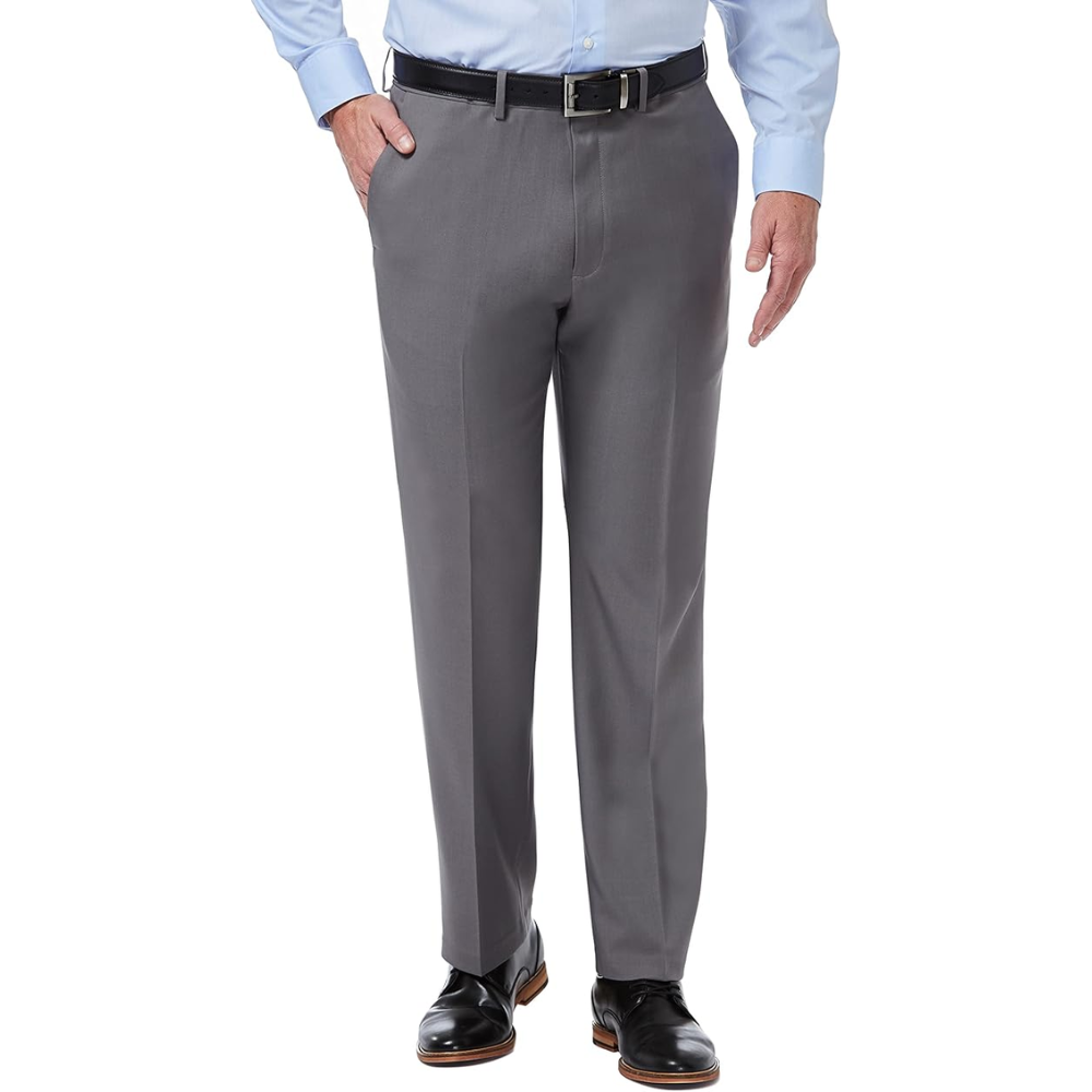 Straight Fit Dress Pants With Flat Front Style For Men