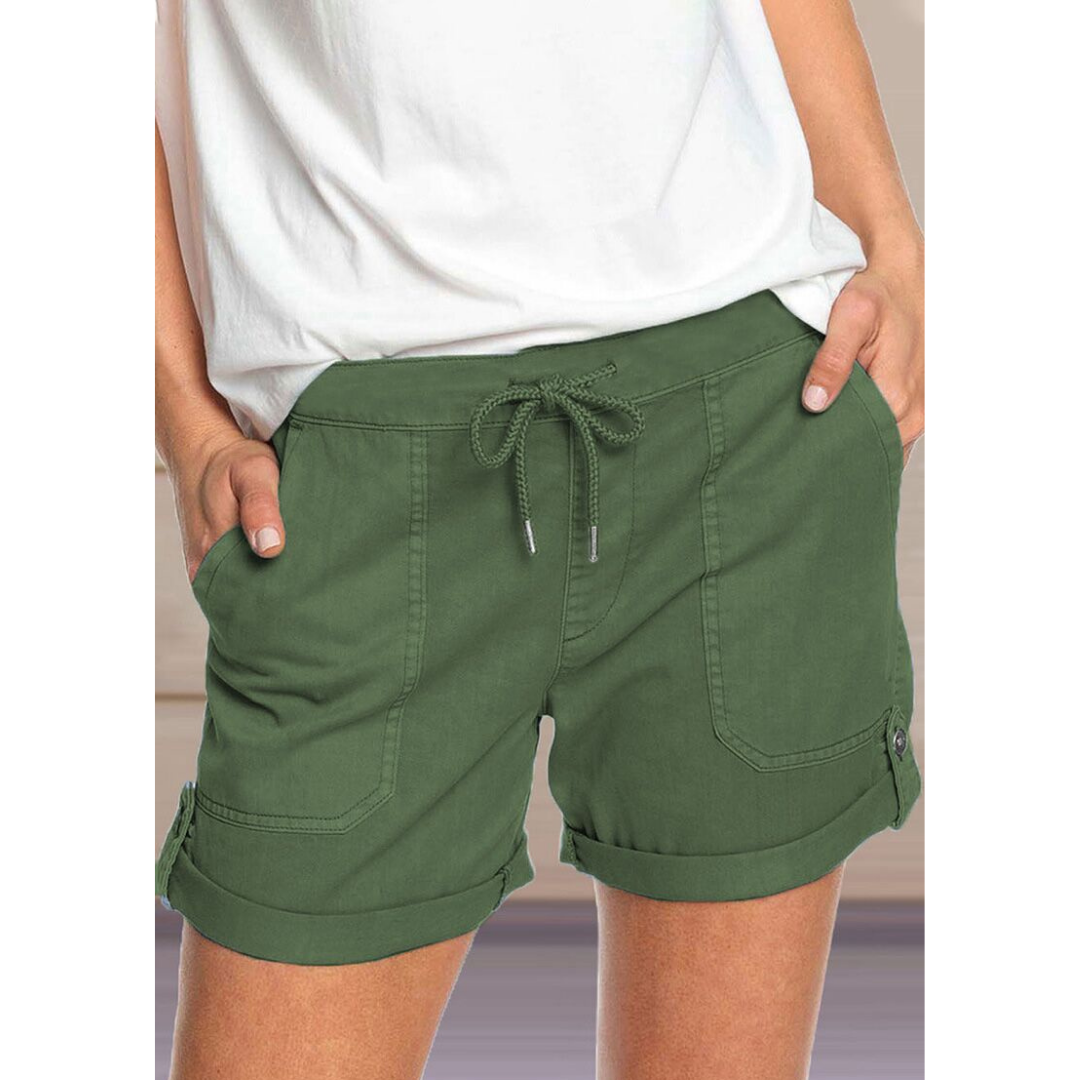 Solid Color Straight Leg Casual Shorts-My Comfy PantSolid Color Straight Leg Casual Shorts - Image 12