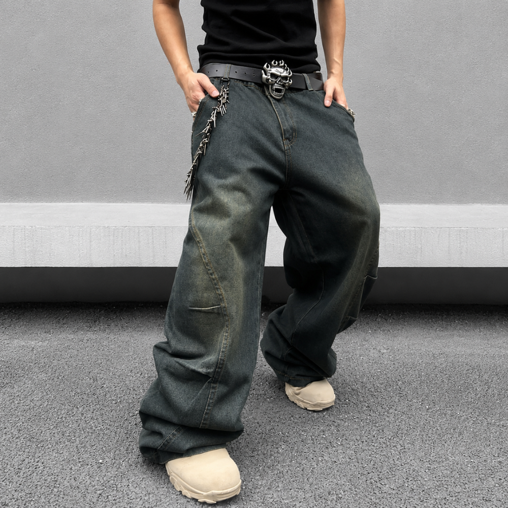 Structured Saturated Wide Cut Streetwear Pants