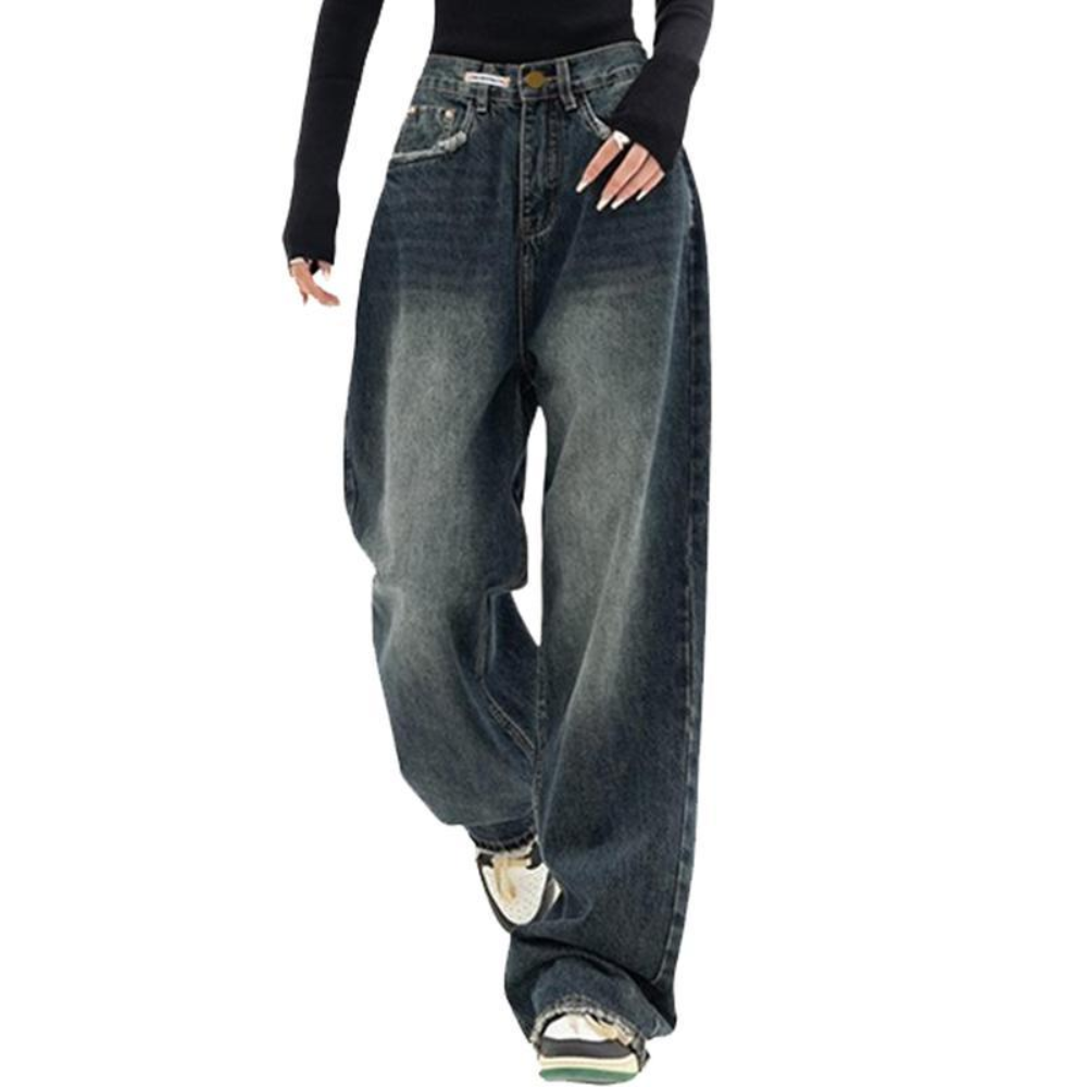 Wide Fit Baggy Jeans With Pockets For Women