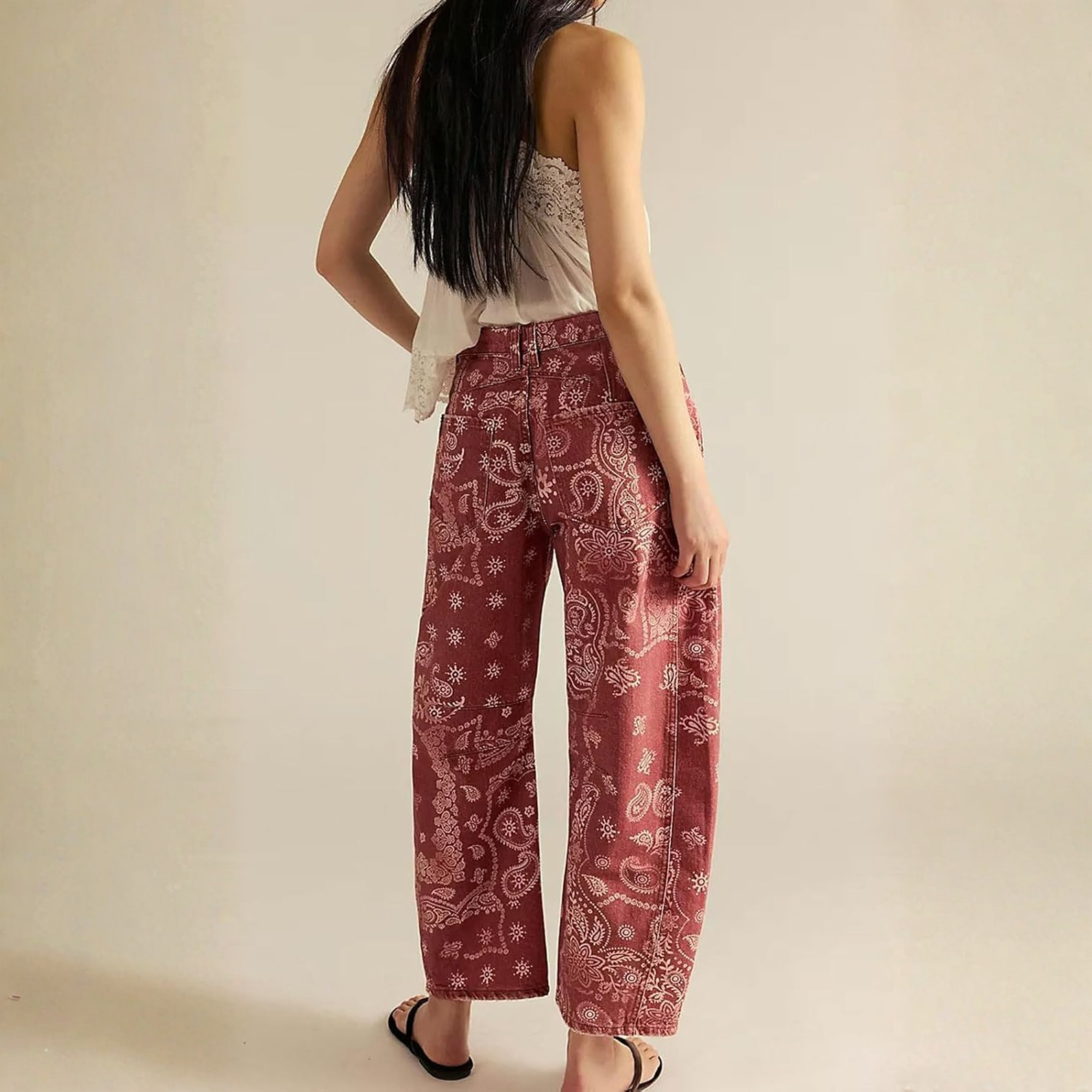 Striped Wide Leg Baggy Barrel Jeans for Women Y2K