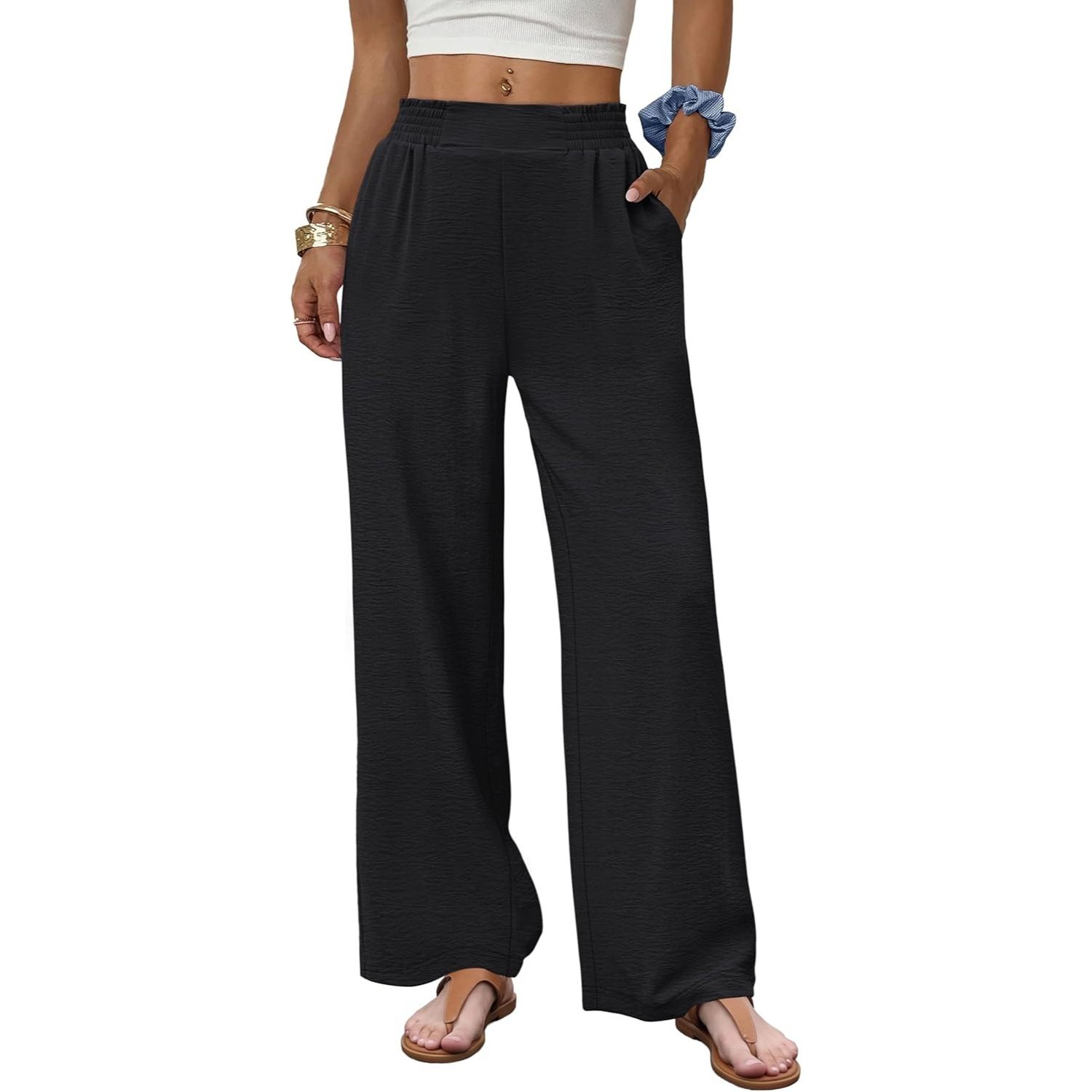 High Rise Flowy Palazzo Wide Pants Woman For Women