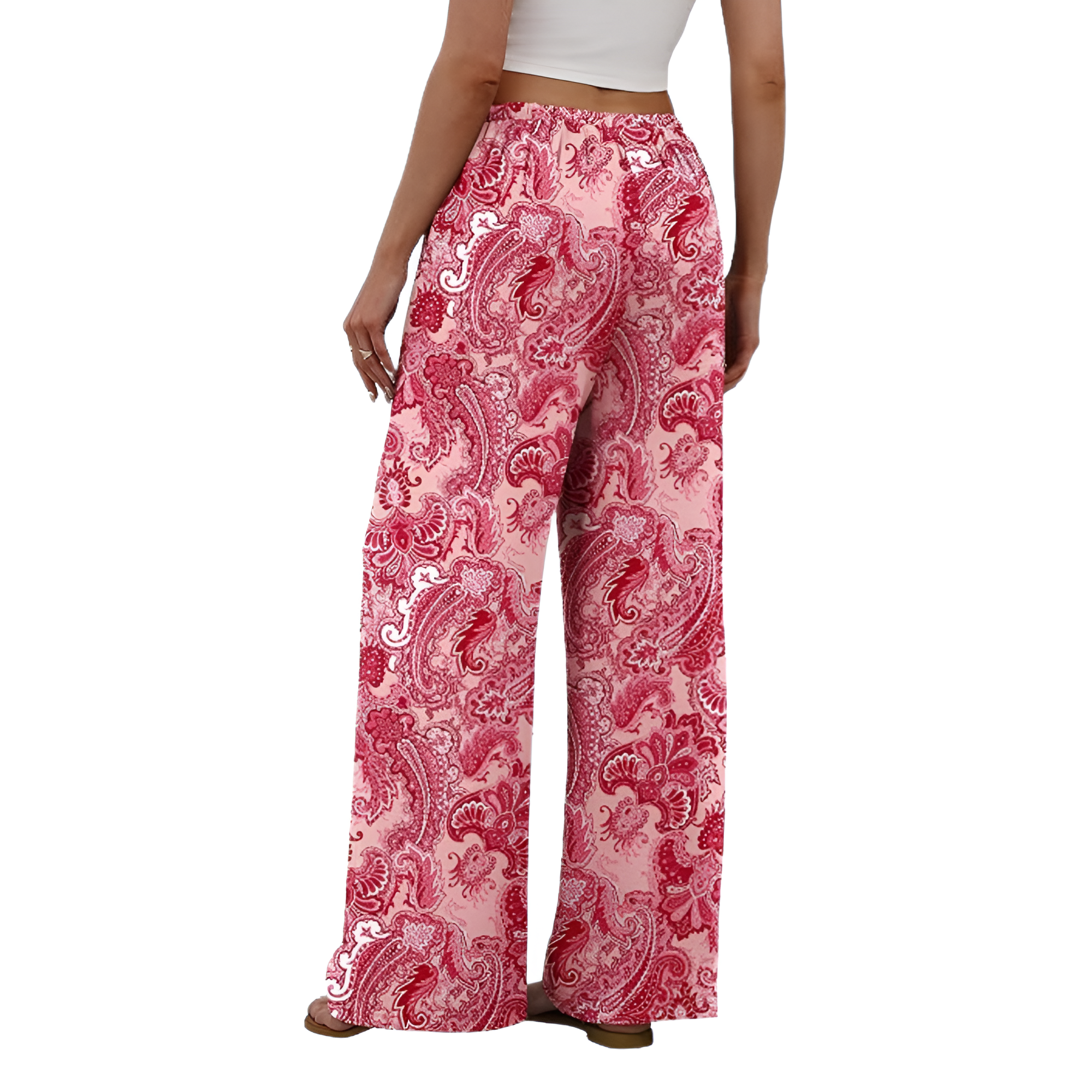 Wide Fit Flowy Palazzo Pants With Pockets For Women