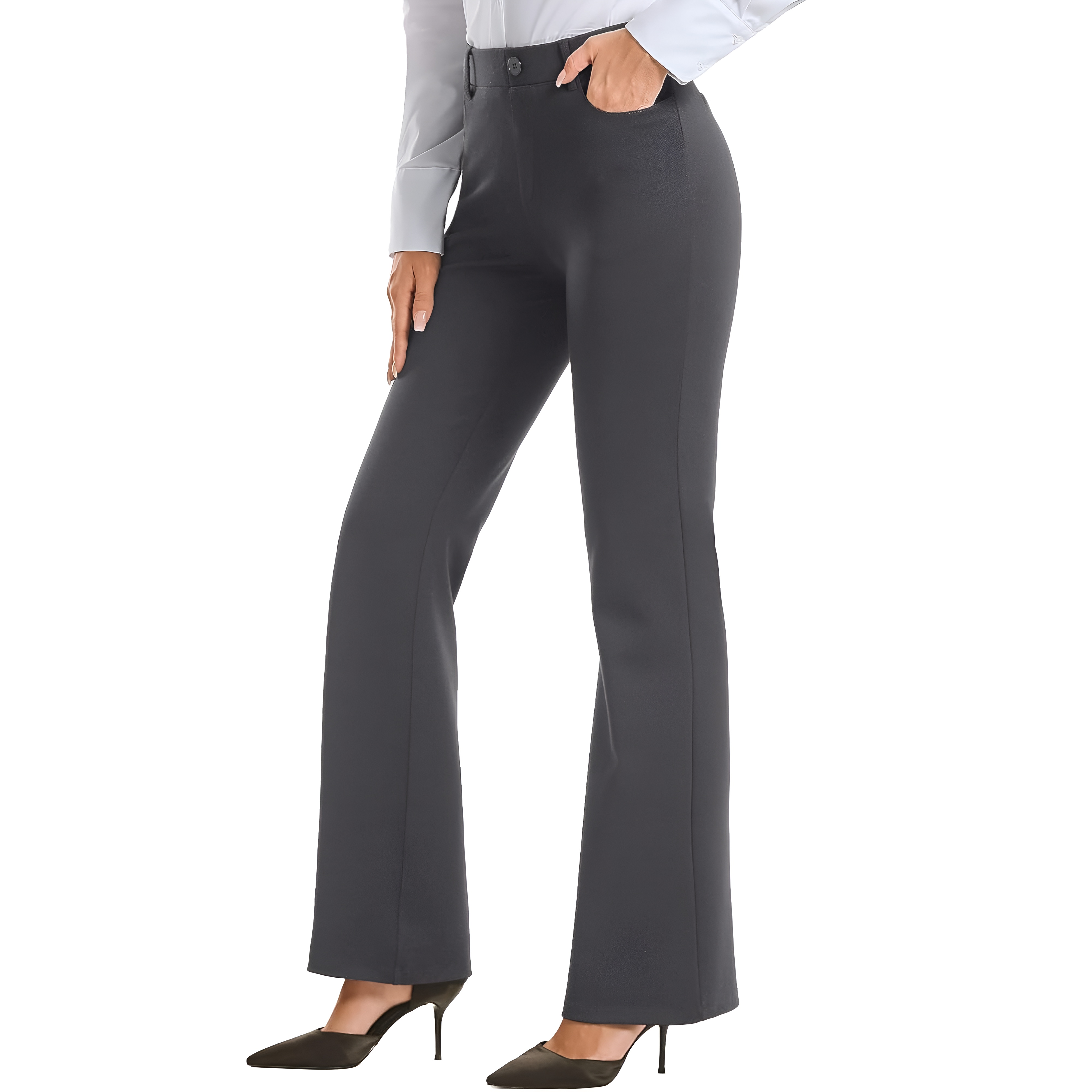 Bootcut Business Casual Work Pants With PocketsBootcut Business Casual Work Pants With Pockets - Image 4