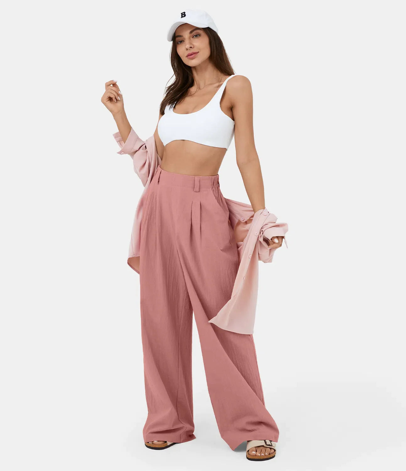 Flowy Solid Palazzo Pants With Side Pockets-My Comfy PantFlowy Solid Palazzo Pants With Side Pockets - Image 13