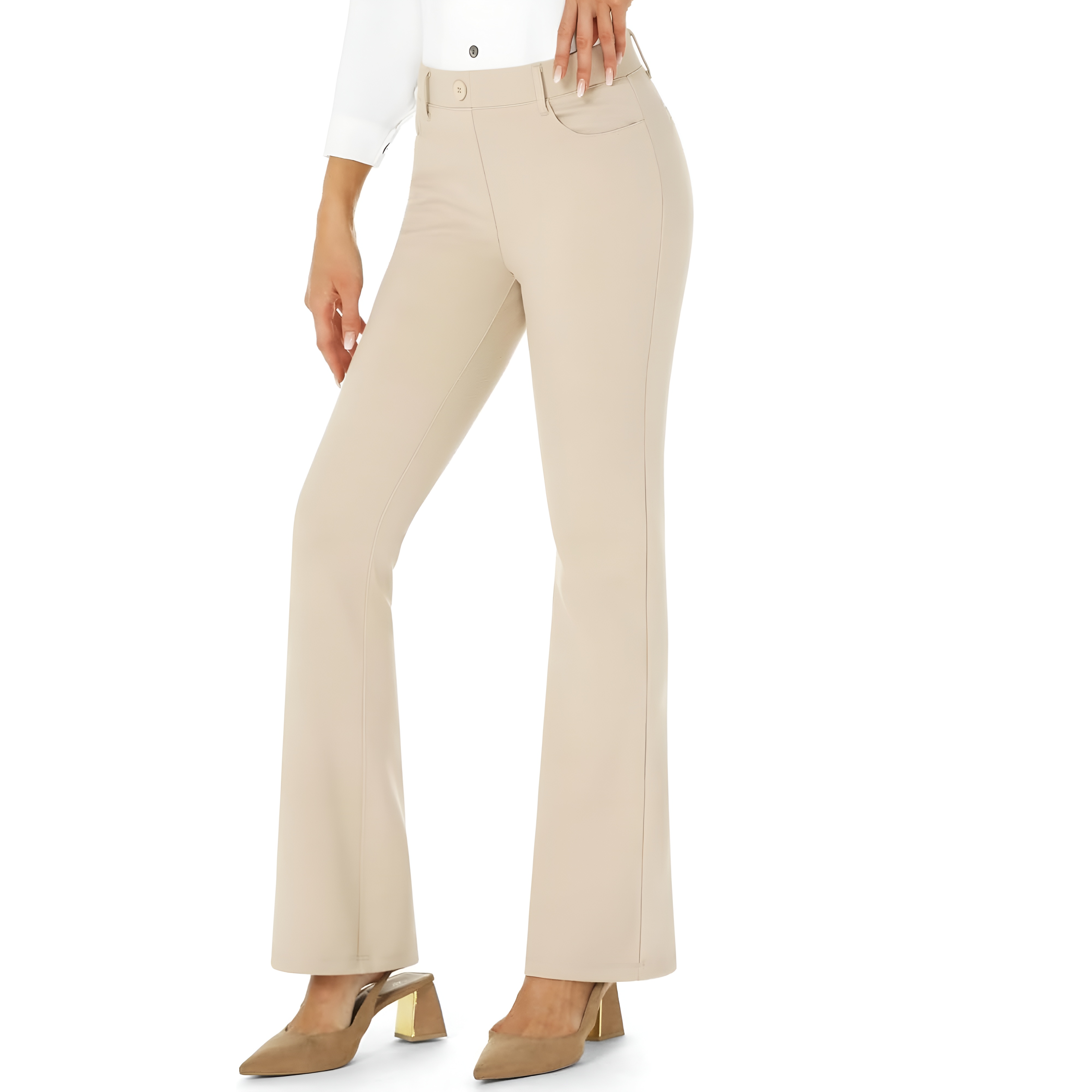 Bootcut Business Casual Work Pants With PocketsBootcut Business Casual Work Pants With Pockets - Image 7