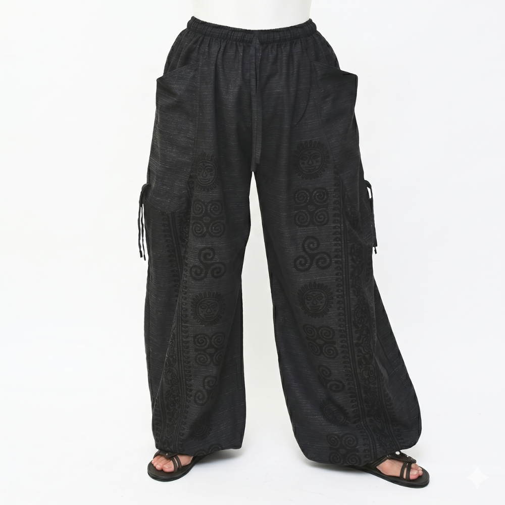 Casual Lounge Baggy Harem Yoga Pants With Adjustable Length And Pockets