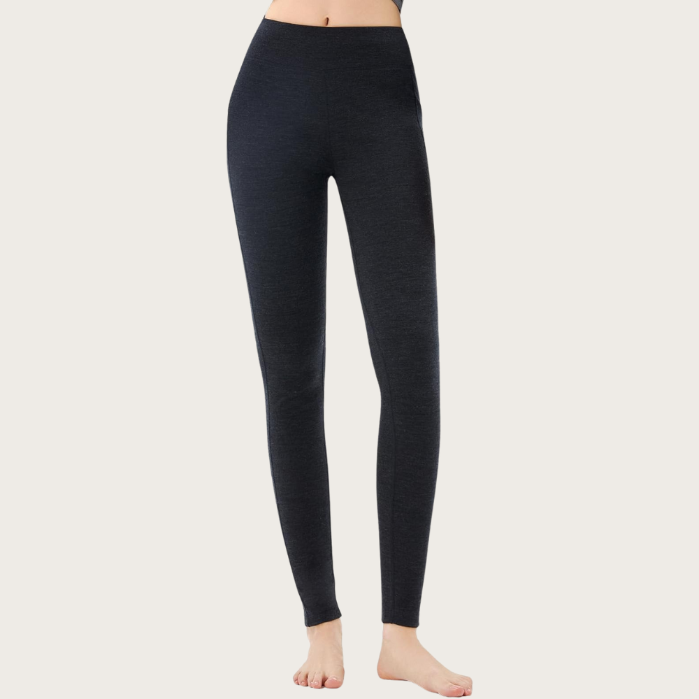 Women Soft Base Wool Layer Thermal Leggings Pants For Hiking And Skiing