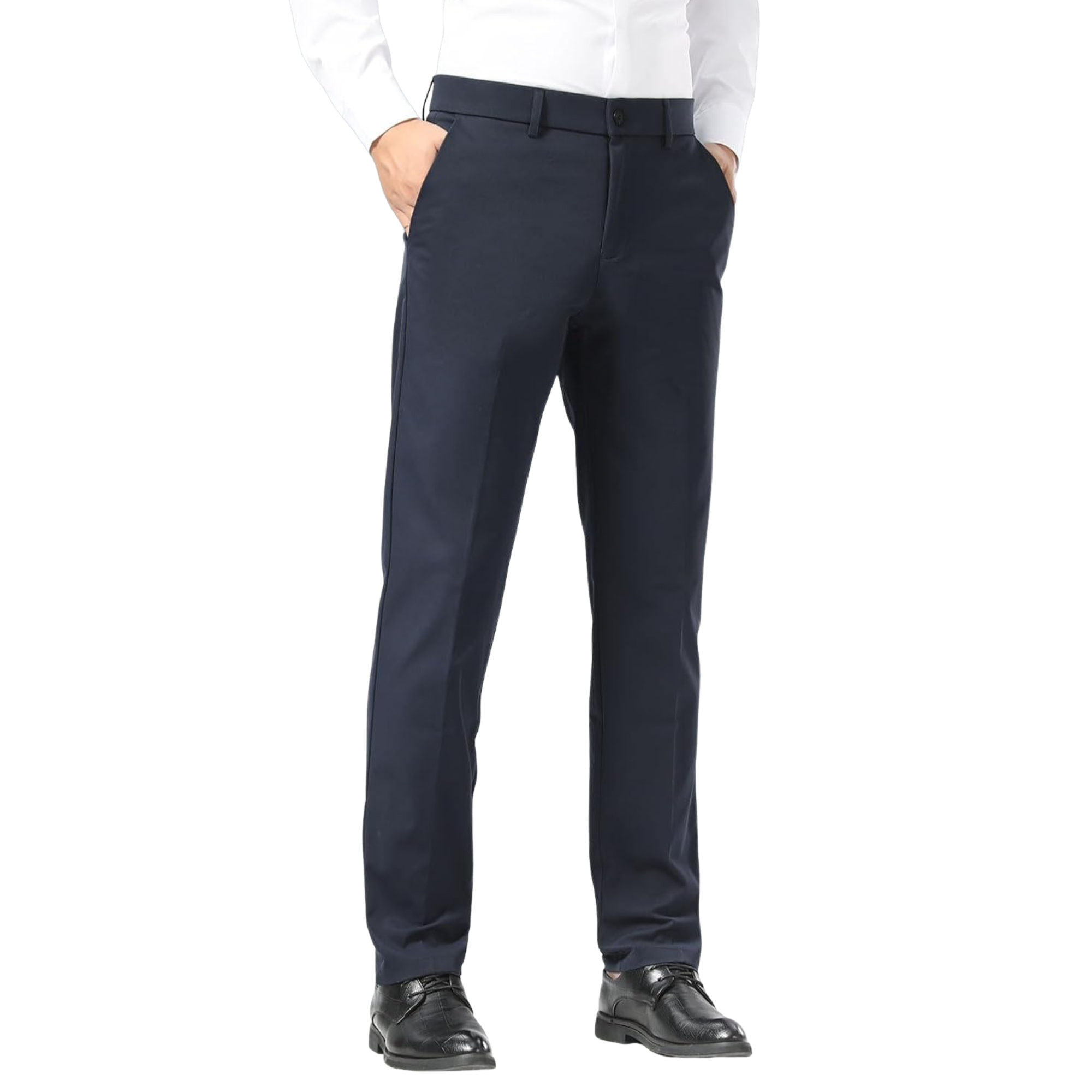 Men's Slim Fit Dress Pants Stretch Khaki Pants Wrinkle Free