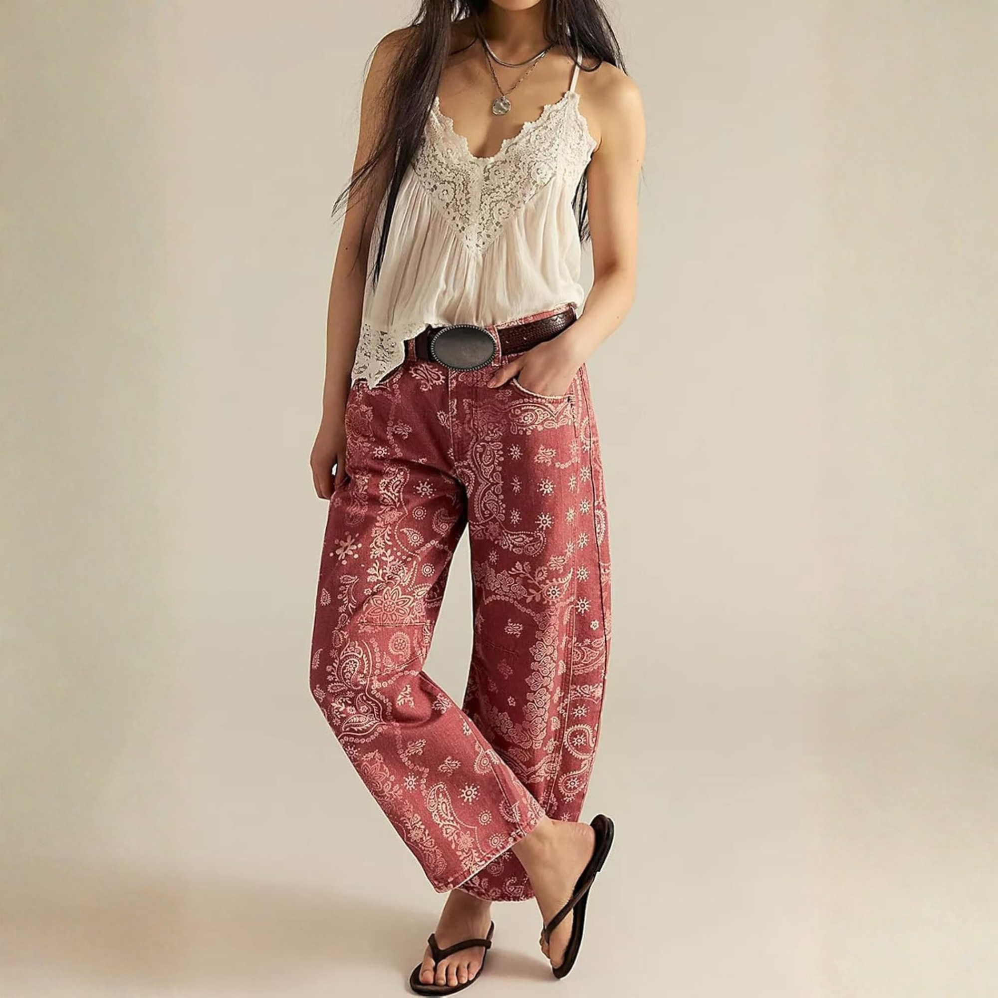 Striped Wide Leg Baggy Barrel Jeans for Women Y2K