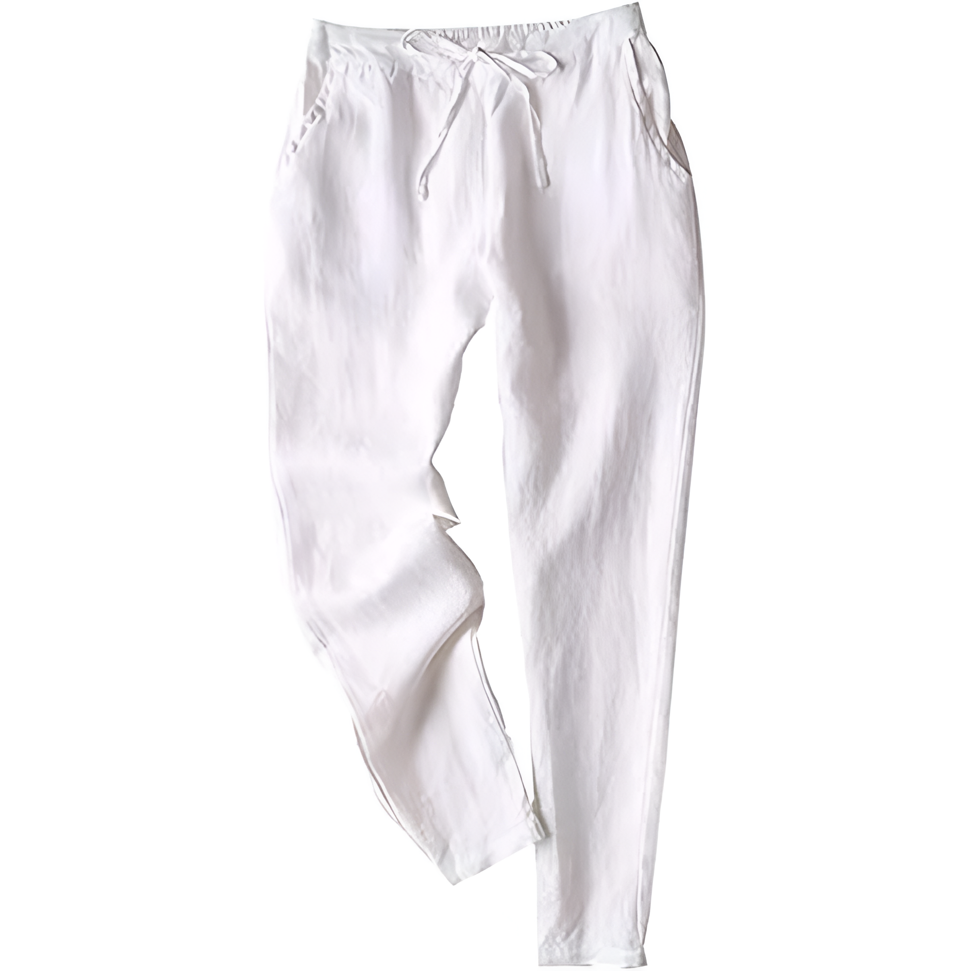 Linen Pants for Women Summer Casual High Waisted Drawstring White Beach Pant