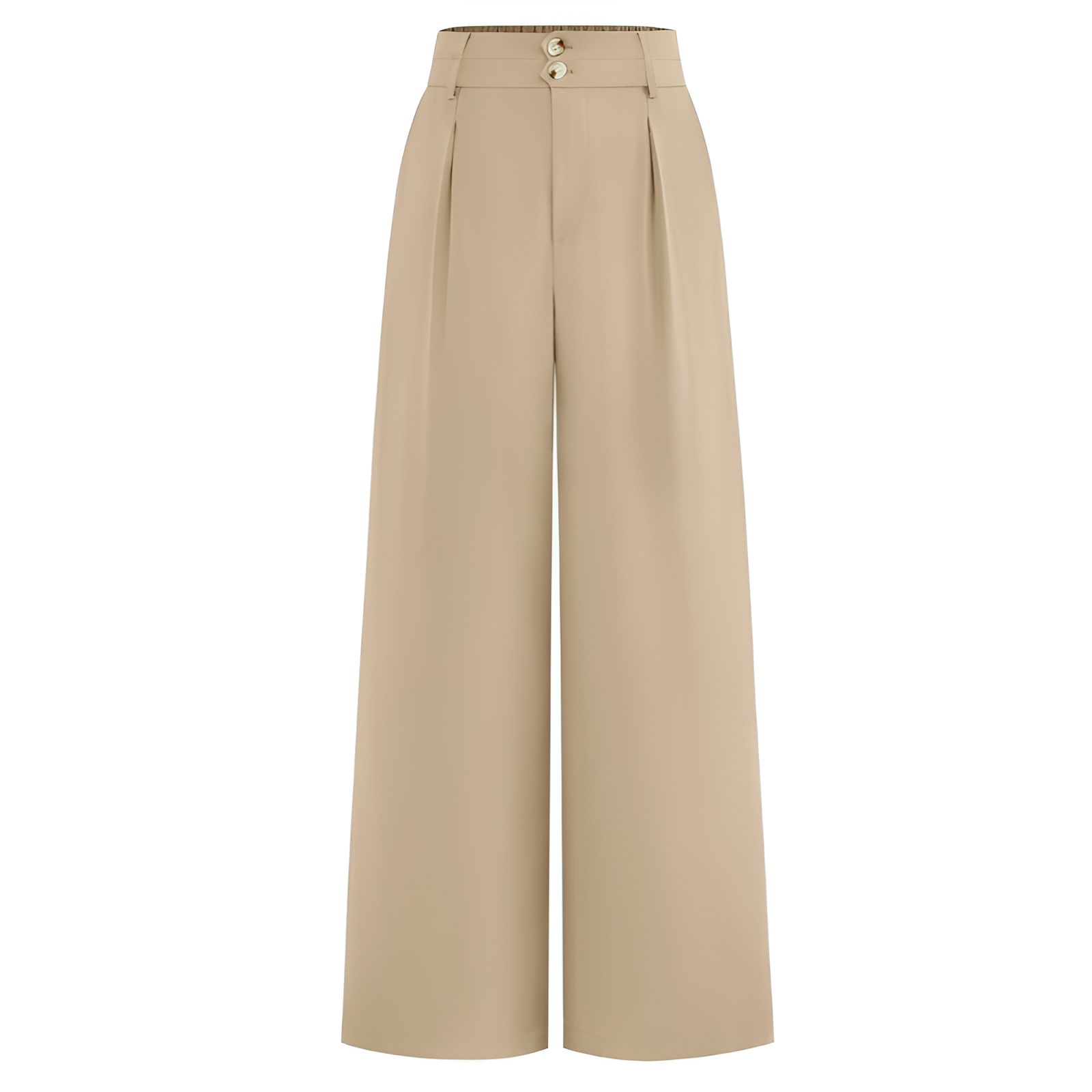 Women Wide Leg Dress Pants 2026 High Waisted Button Pleated Business Casual Trousers Office Work Palazzo PantsWide Fit High Rise Button Pleated Trousers For Women  - Image 6