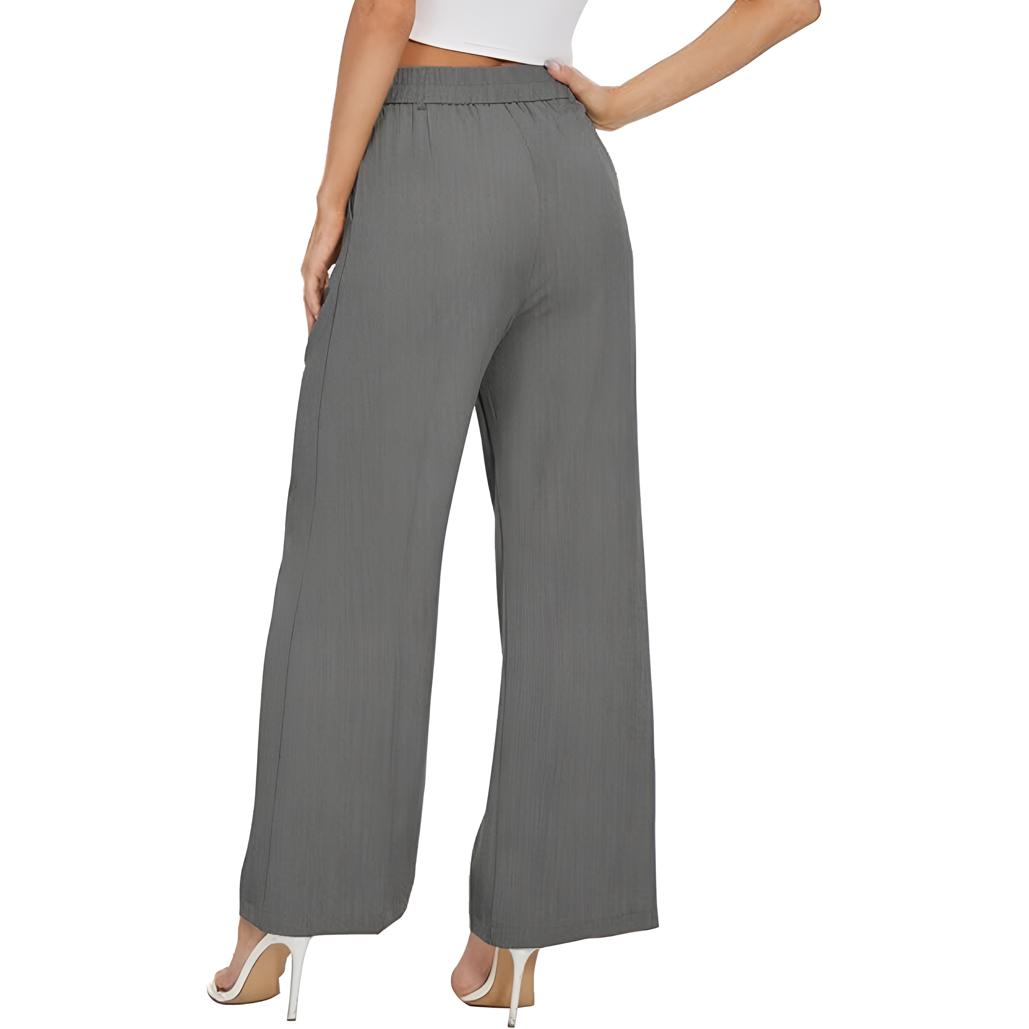 High Rise Long Straight Work Suit Pants For Women