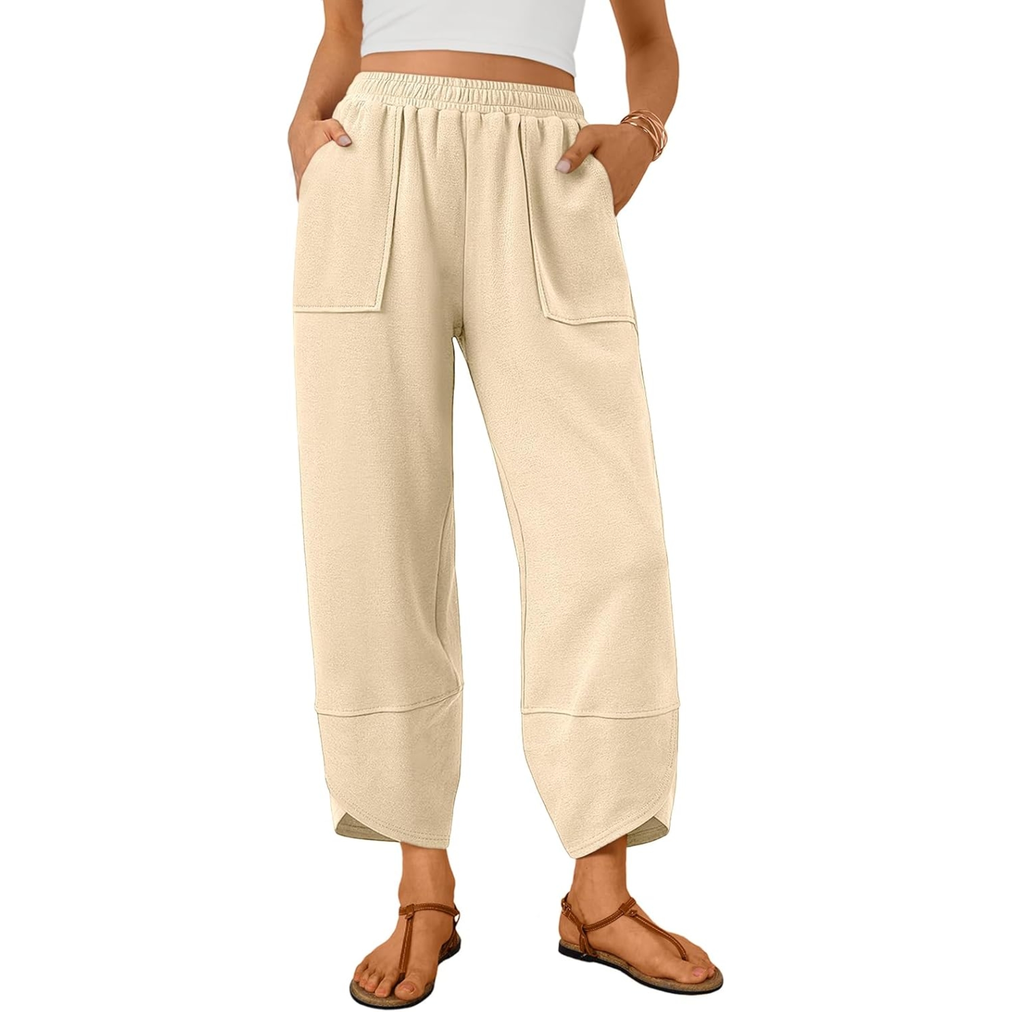 Soft And Casual Summer Wide Fit Pants With Pockets For Women